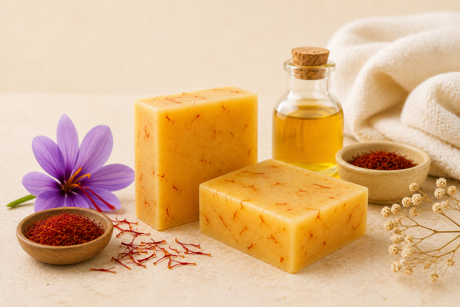 Homemade Saffron Soap for Bright & Glowing Skin