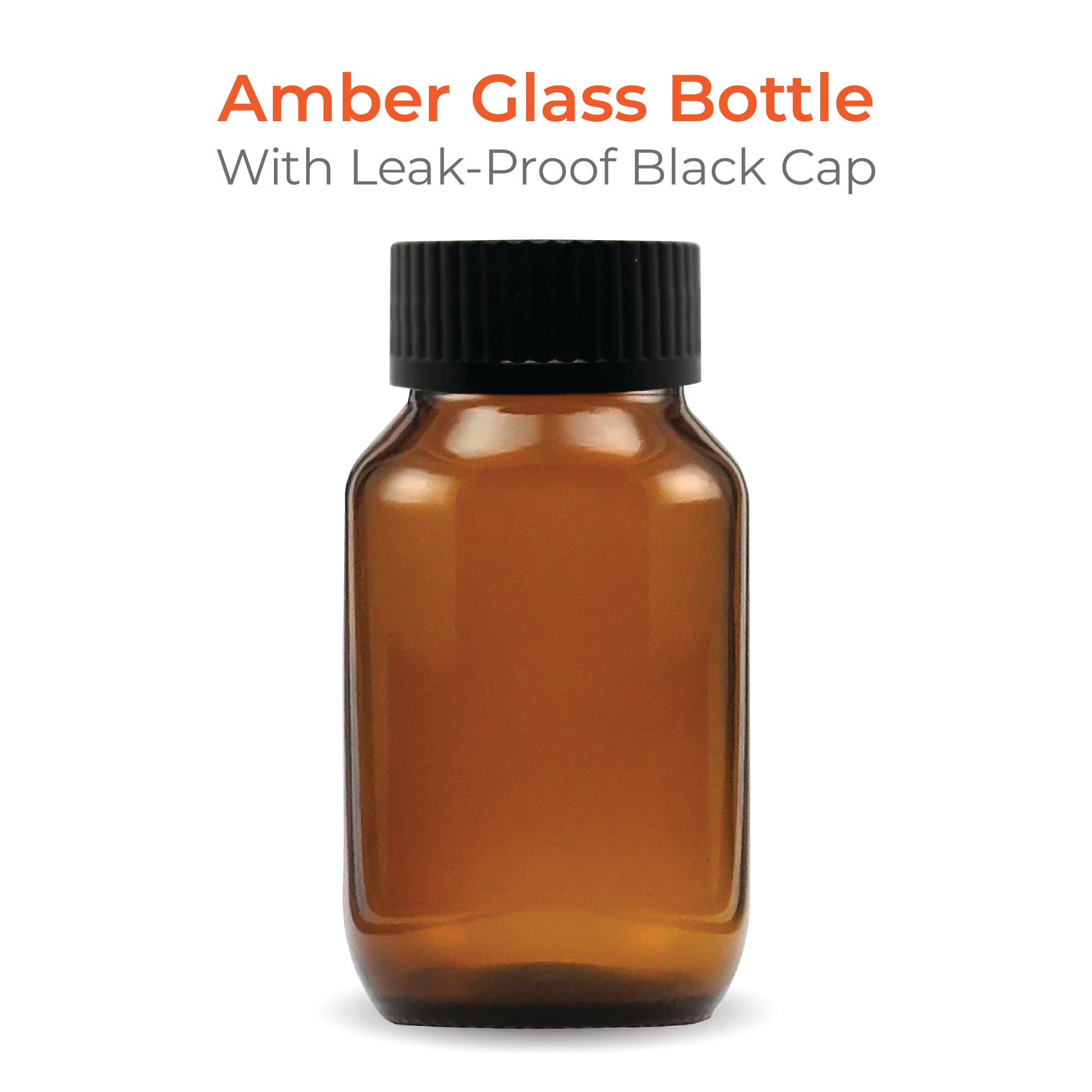 100ml Amber Glass Bottle with Black Cap