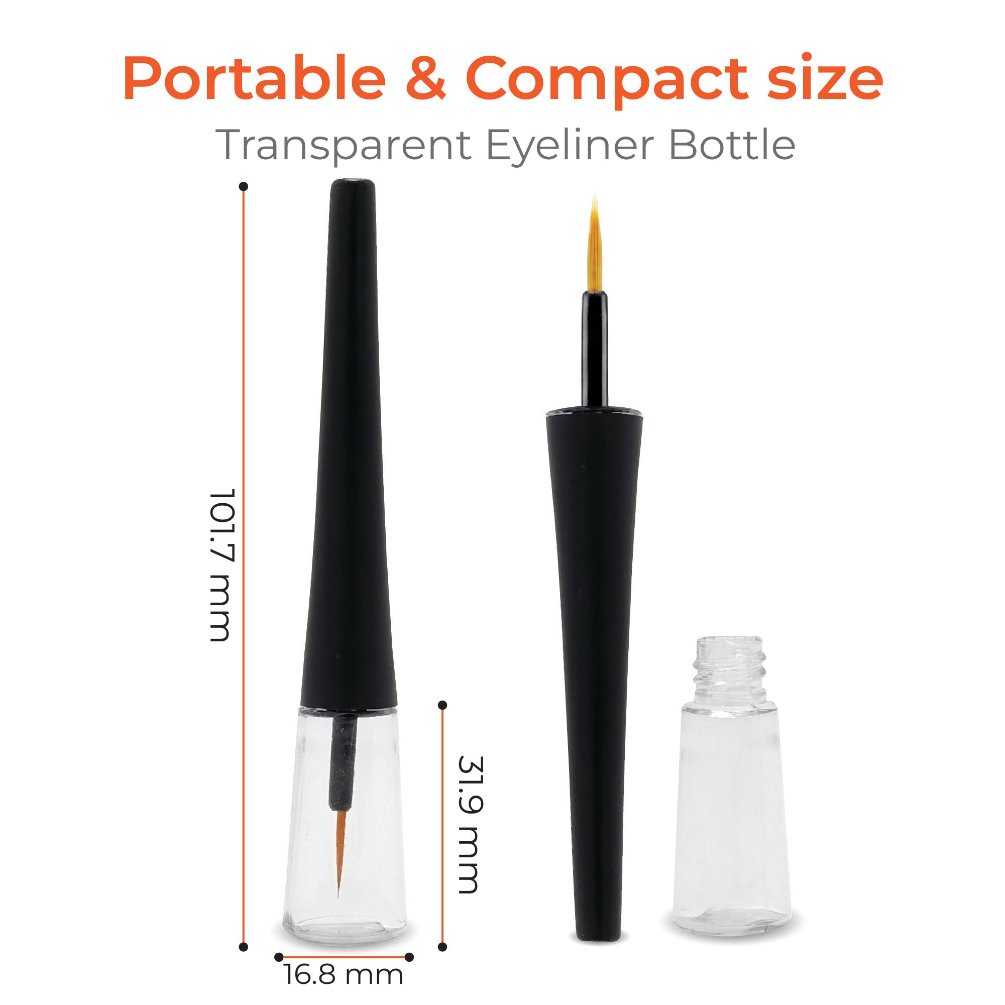 4ml Clear Eyeliner Container with Matte Black Cap