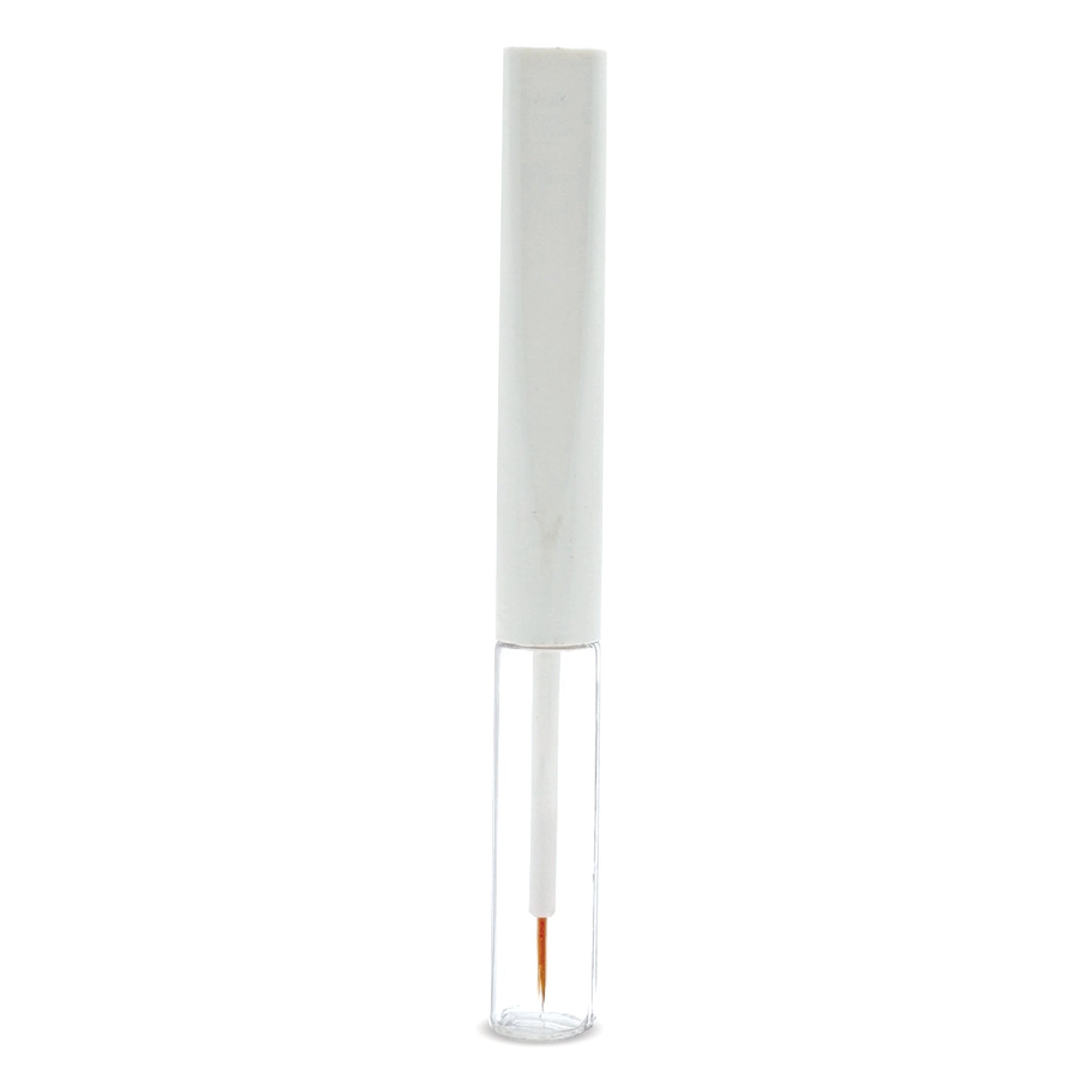 4ml Clear Round Eyeliner Bottle with Long Square White Cap