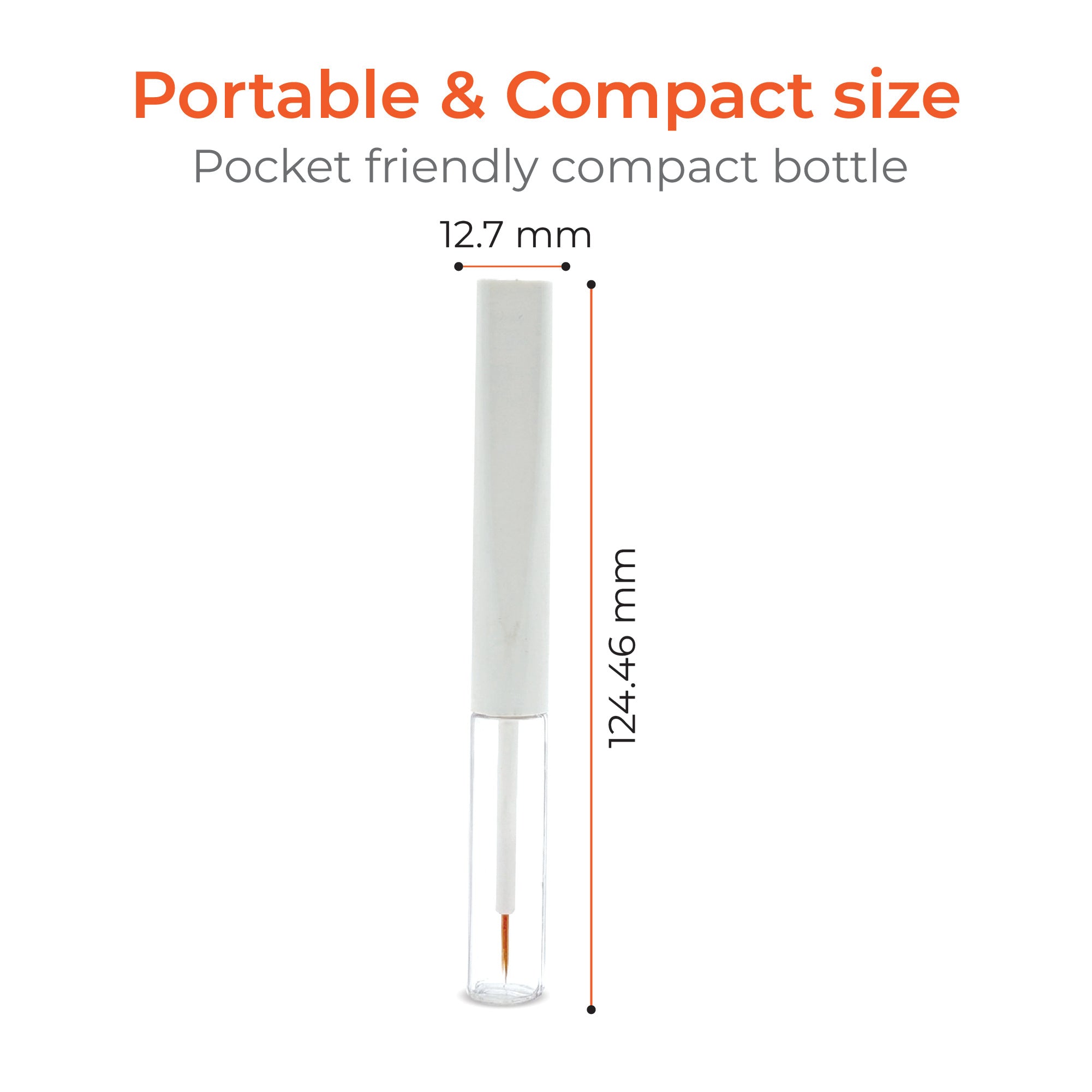 4ml Clear Round Eyeliner Bottle with Long Square White Cap