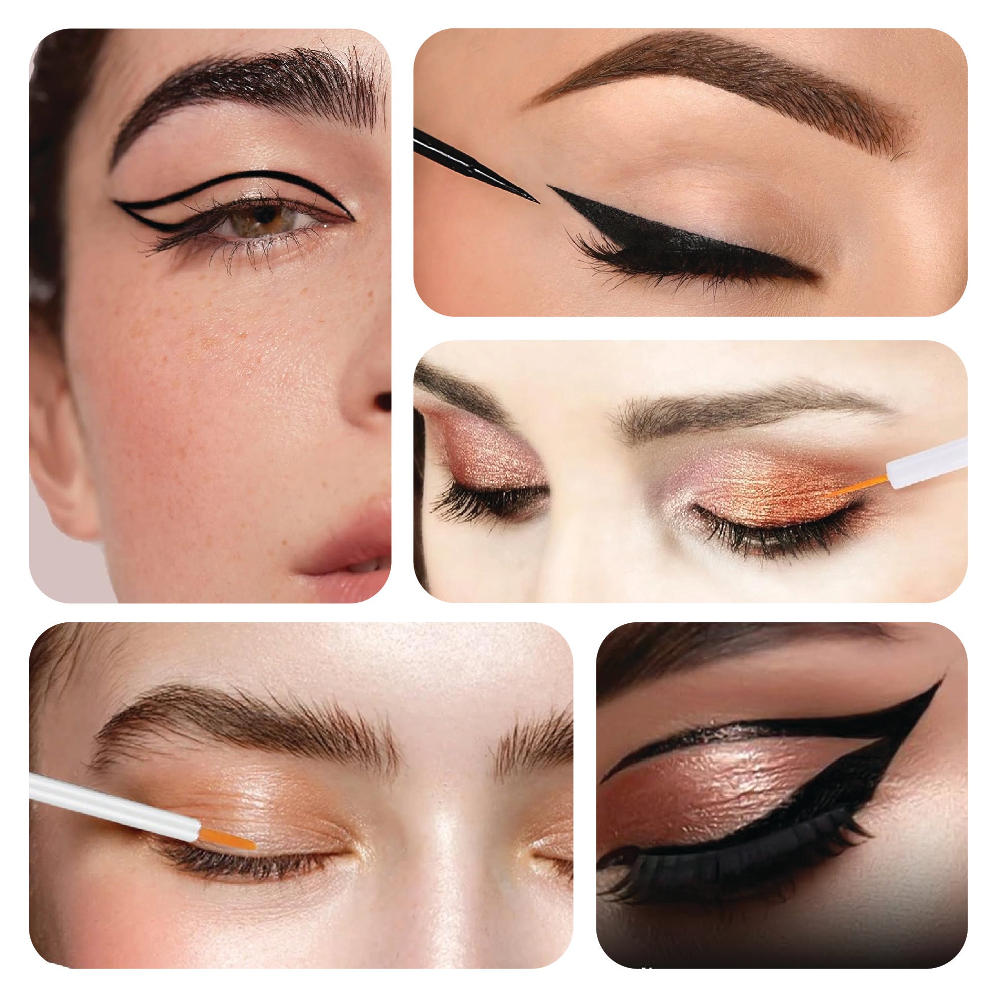 4ml Clear Round Eyeliner Bottle with Long Square White Cap