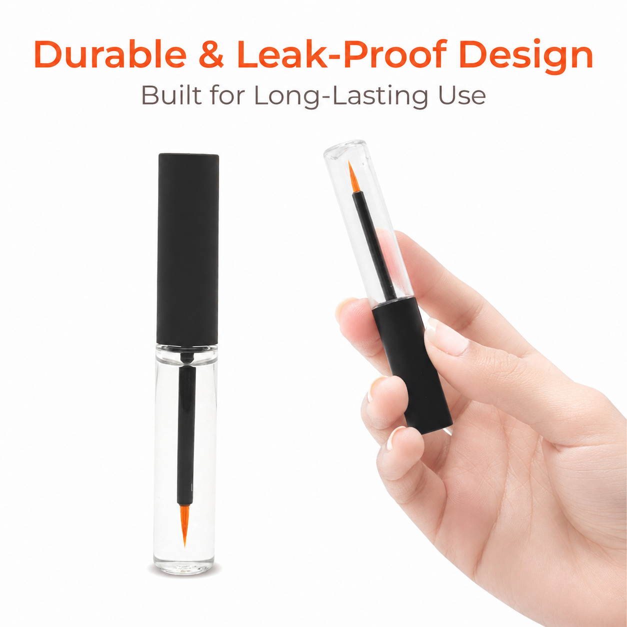 4ml Clear Round Eyeliner Bottle with Matte Black Cap