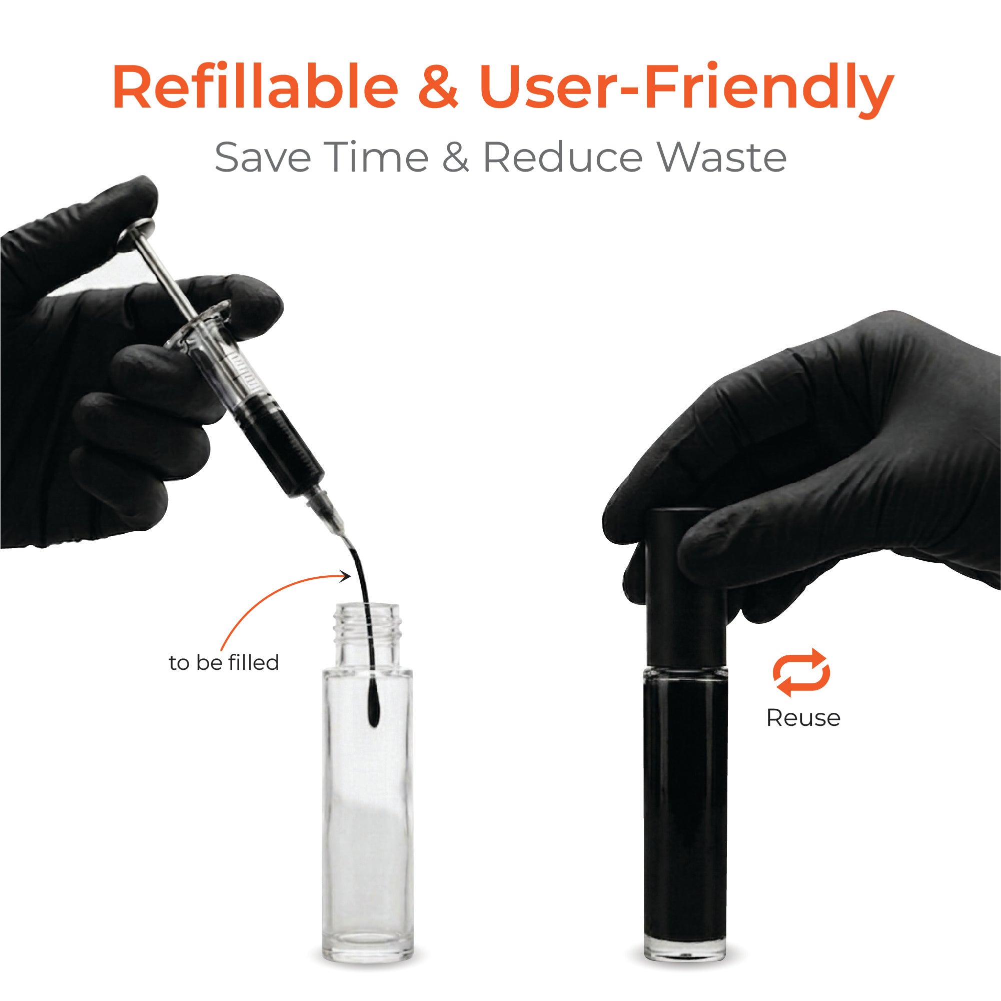 4ml Clear Round Eyeliner Bottle with Matte Black Cap