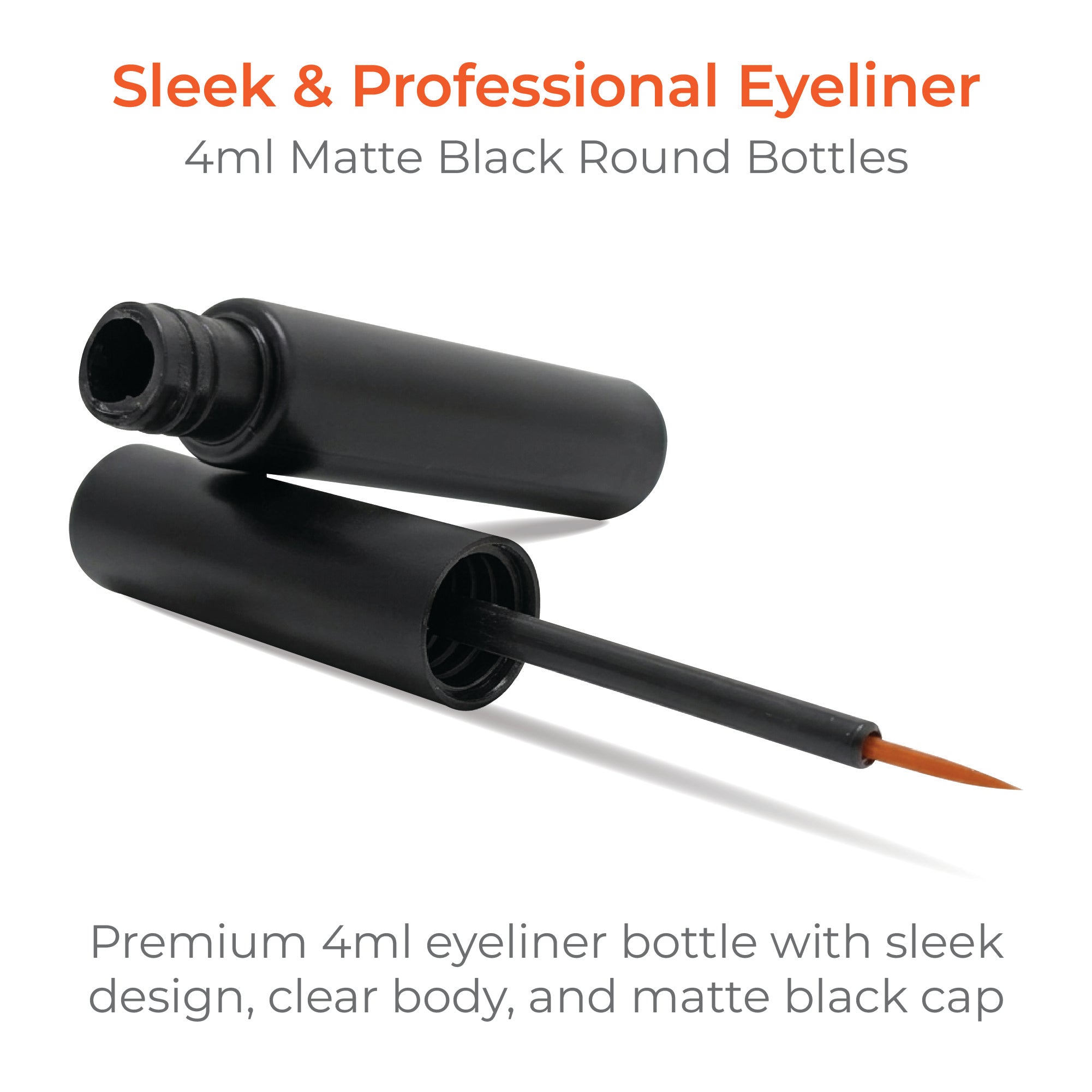 4ml Round Matte Black Eyeliner Container