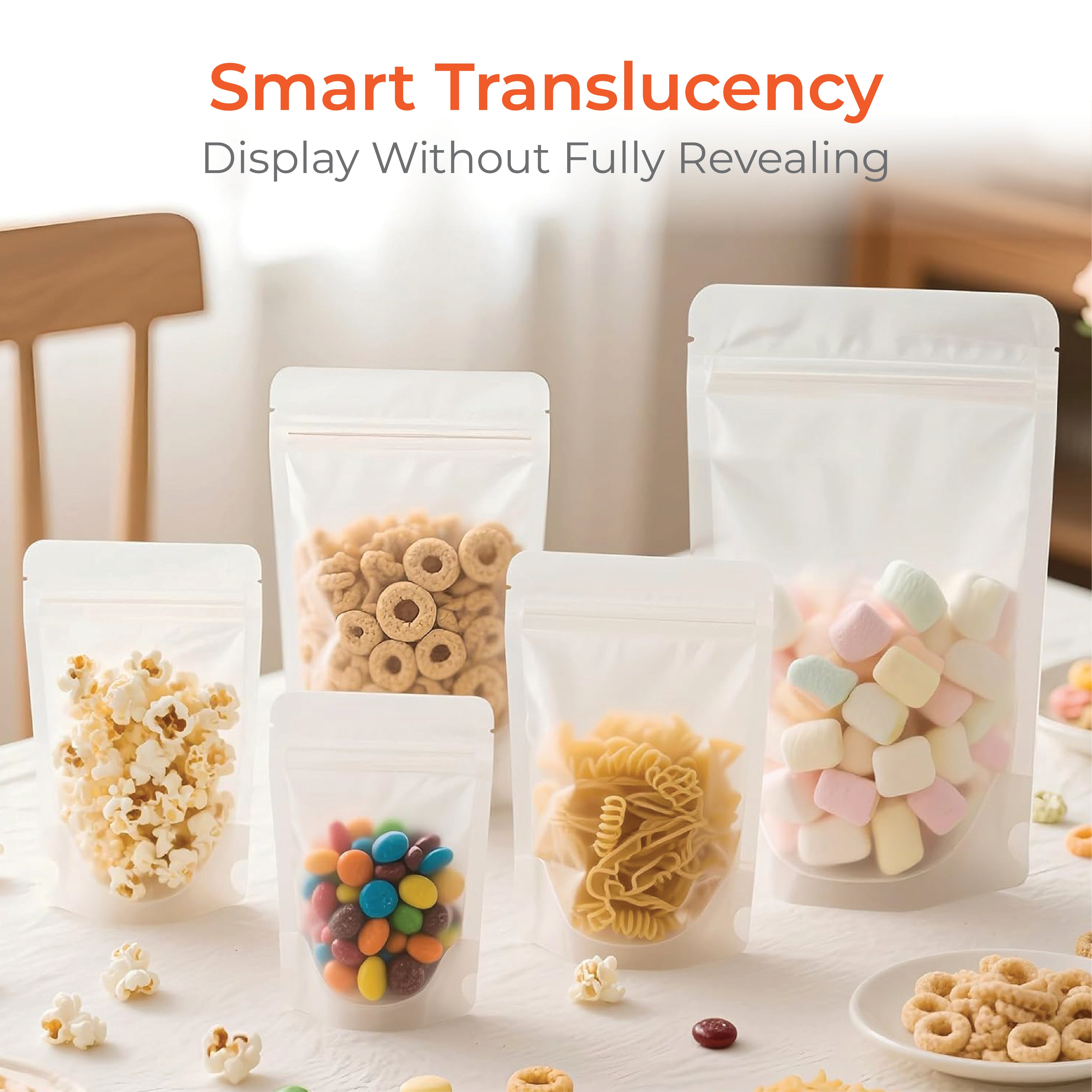 Frosted Translucent Stand Up Pouch with Zipper