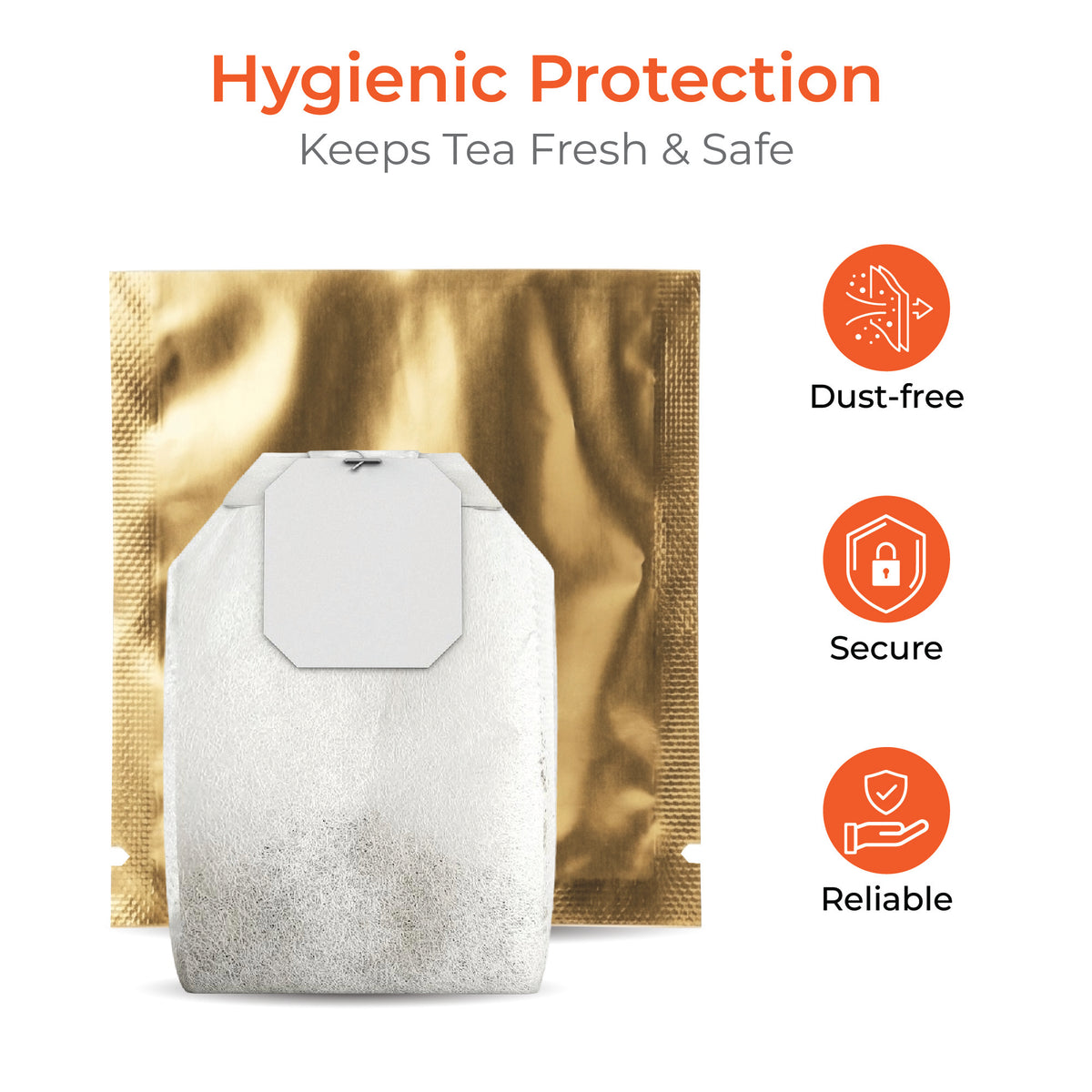 Golden Plain Outer Envelope for Tea Bags and Coffee Packaging 1