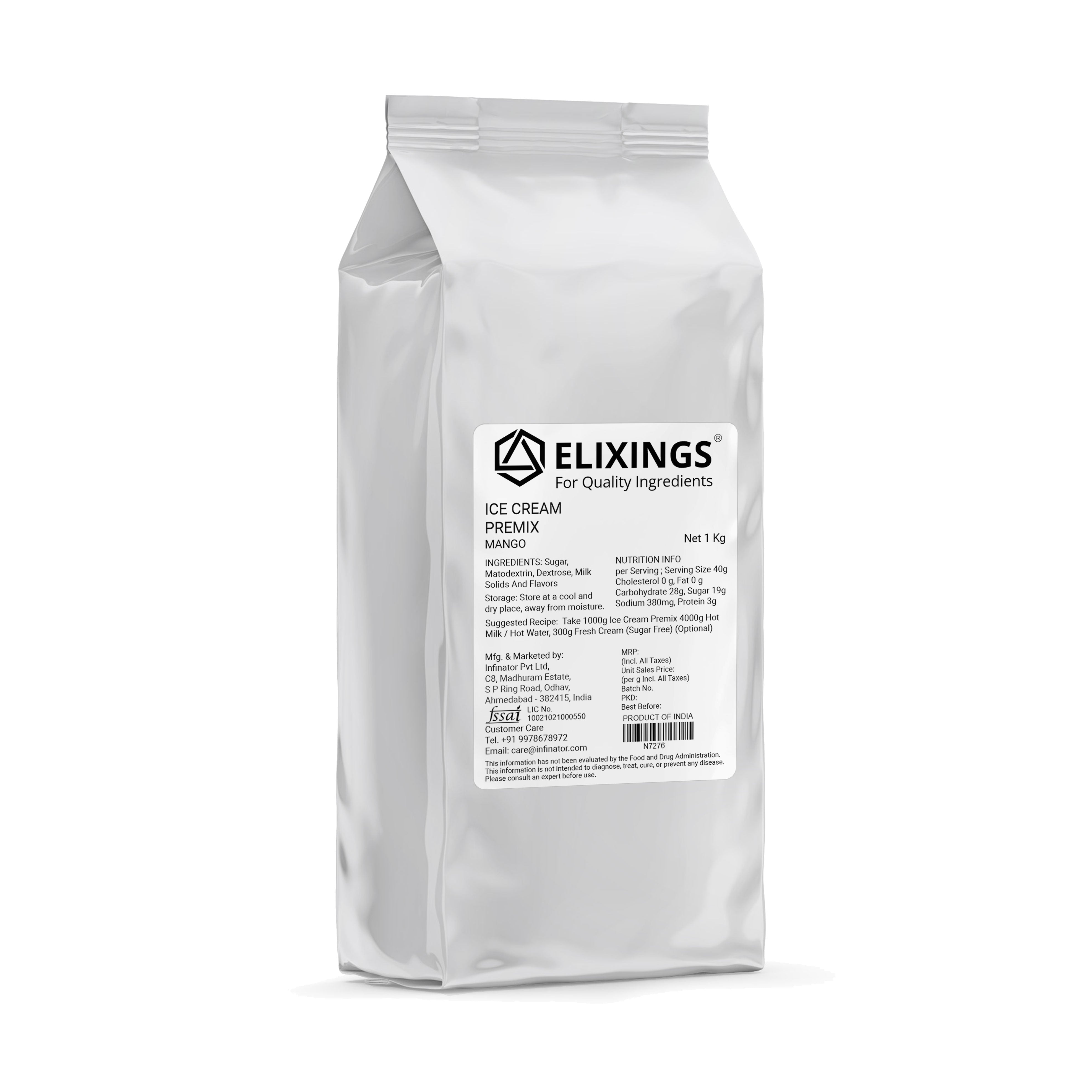 Elixings Ice Cream Premix Powder – Instant Soft & Creamy Ice Cream Mix