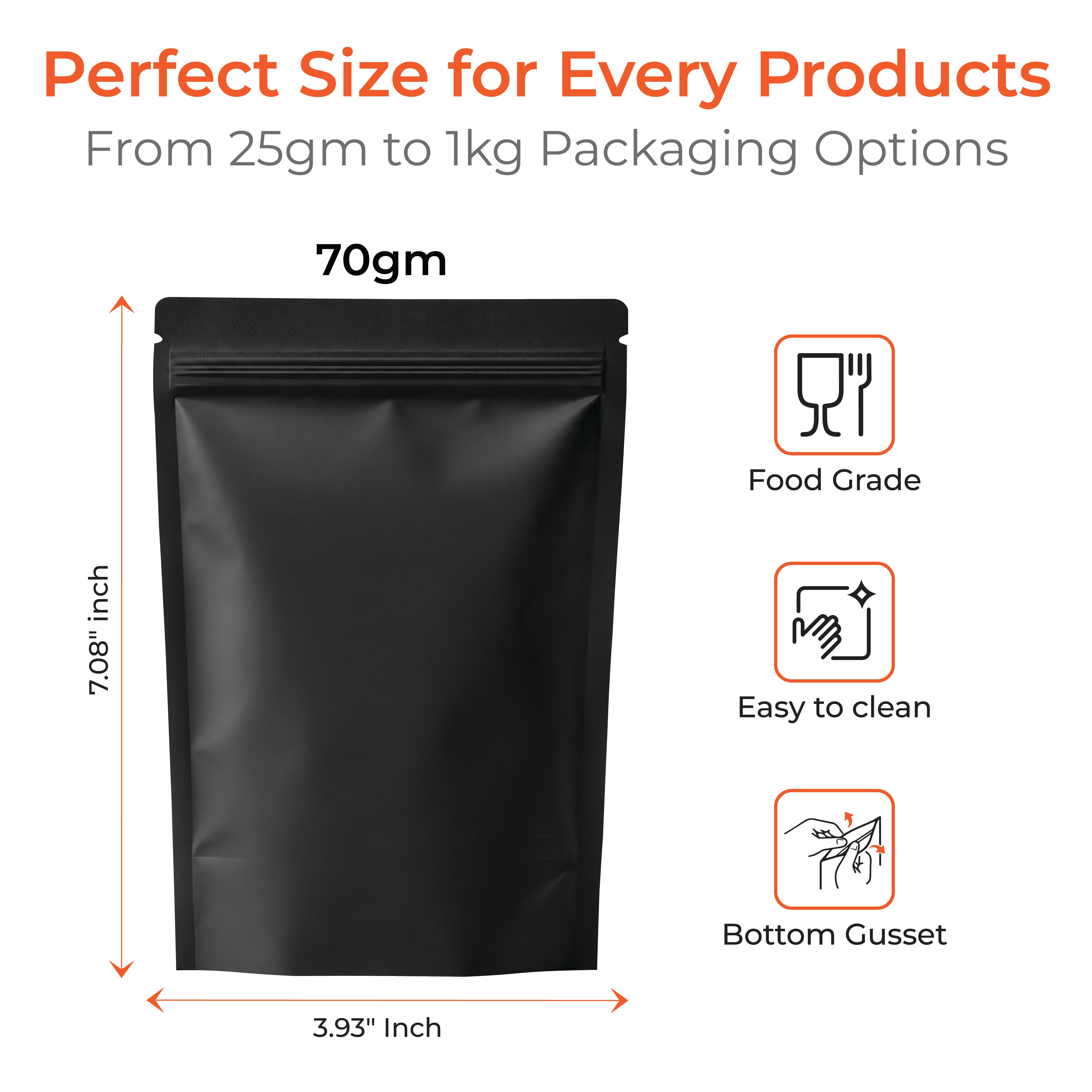 Matt Stand Up Zipper Pouch
