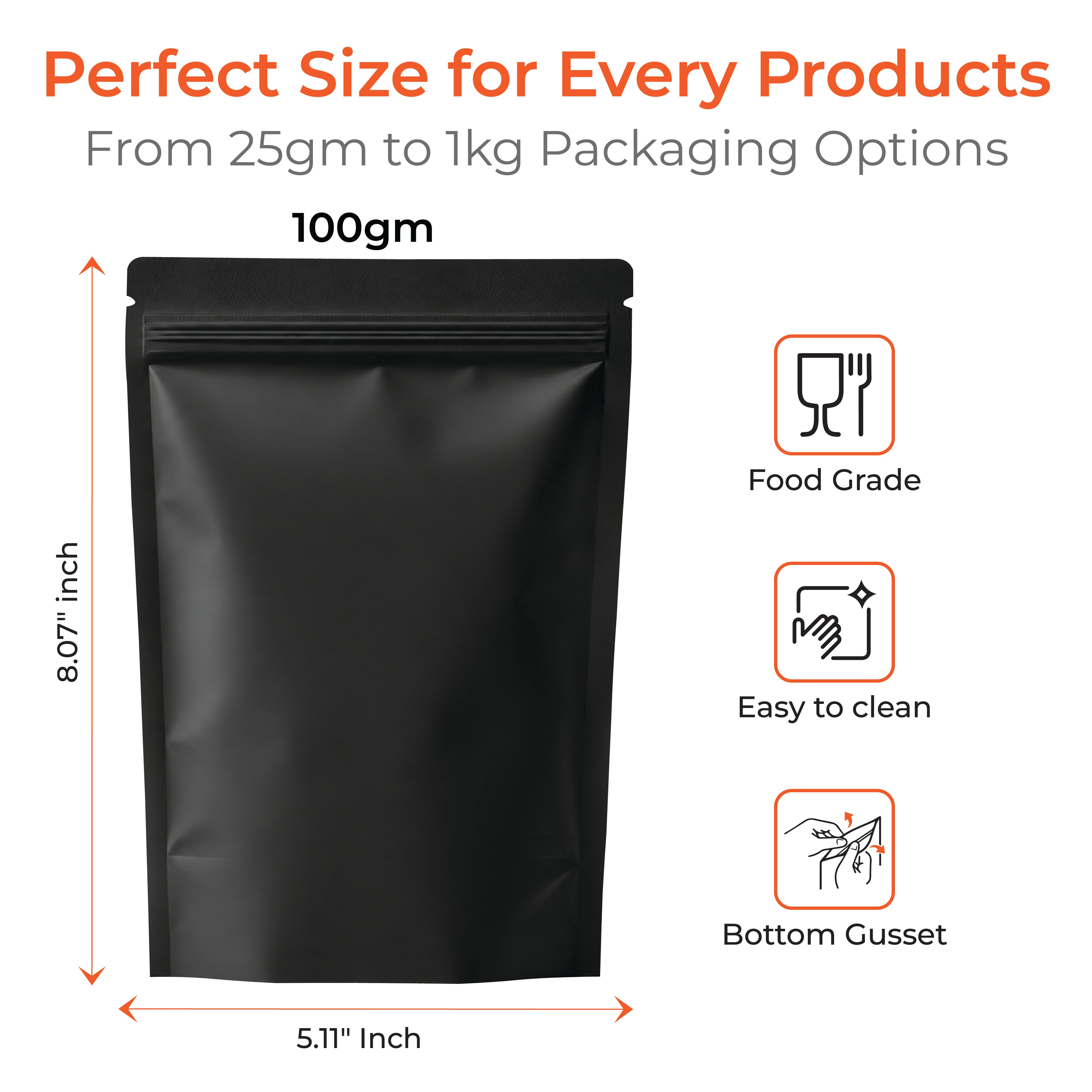 Matt Stand Up Zipper Pouch