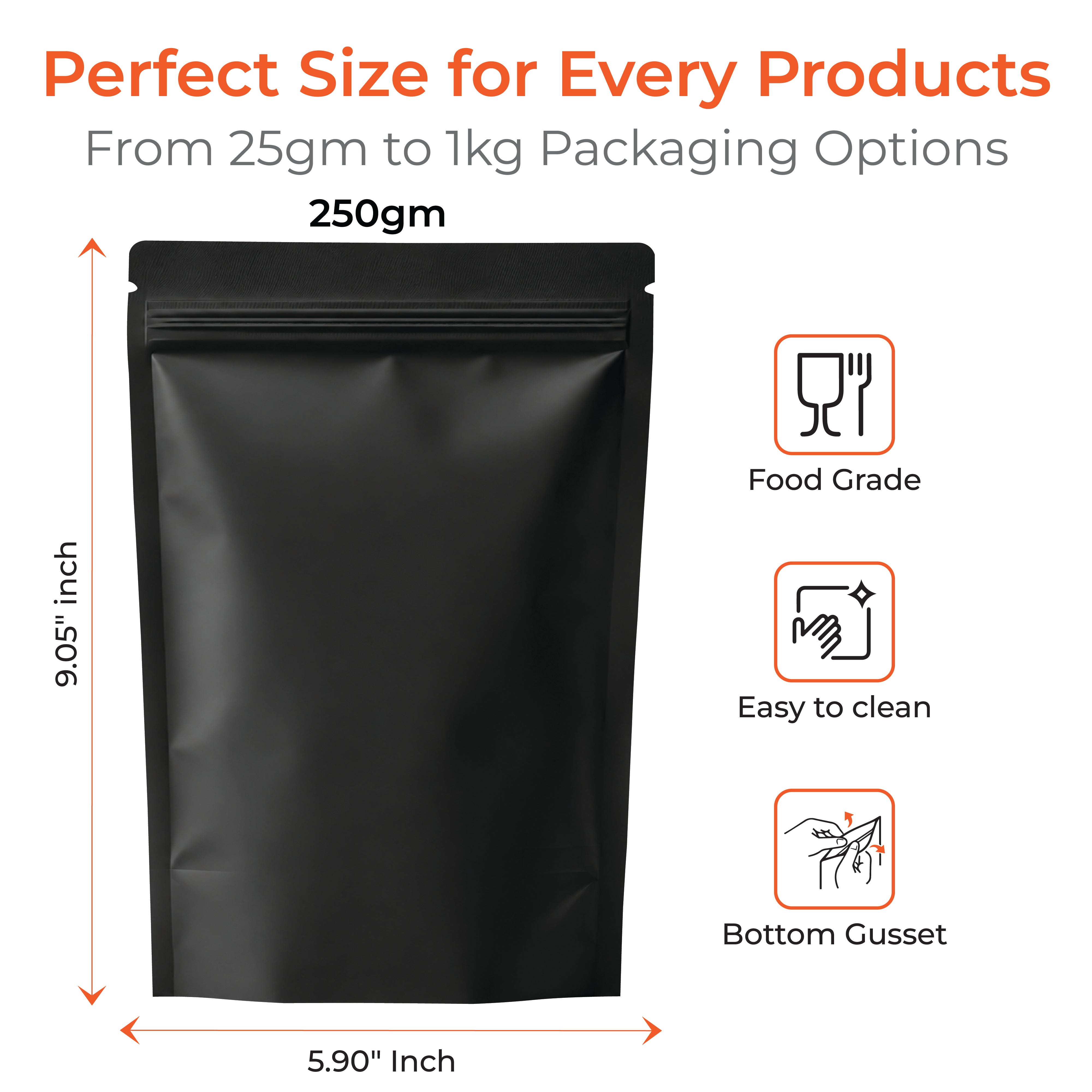 Matt Stand Up Zipper Pouch
