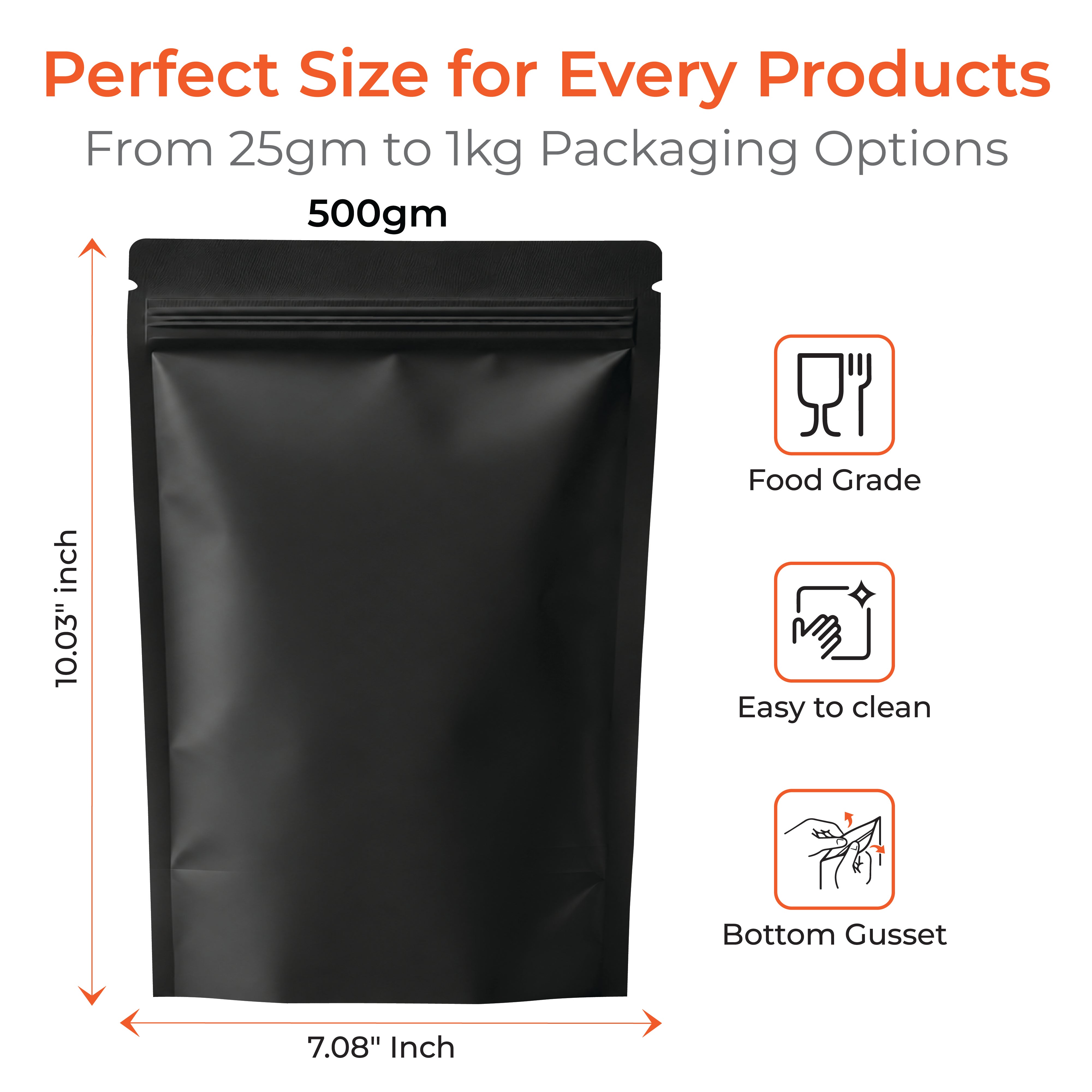 Matt Stand Up Zipper Pouch
