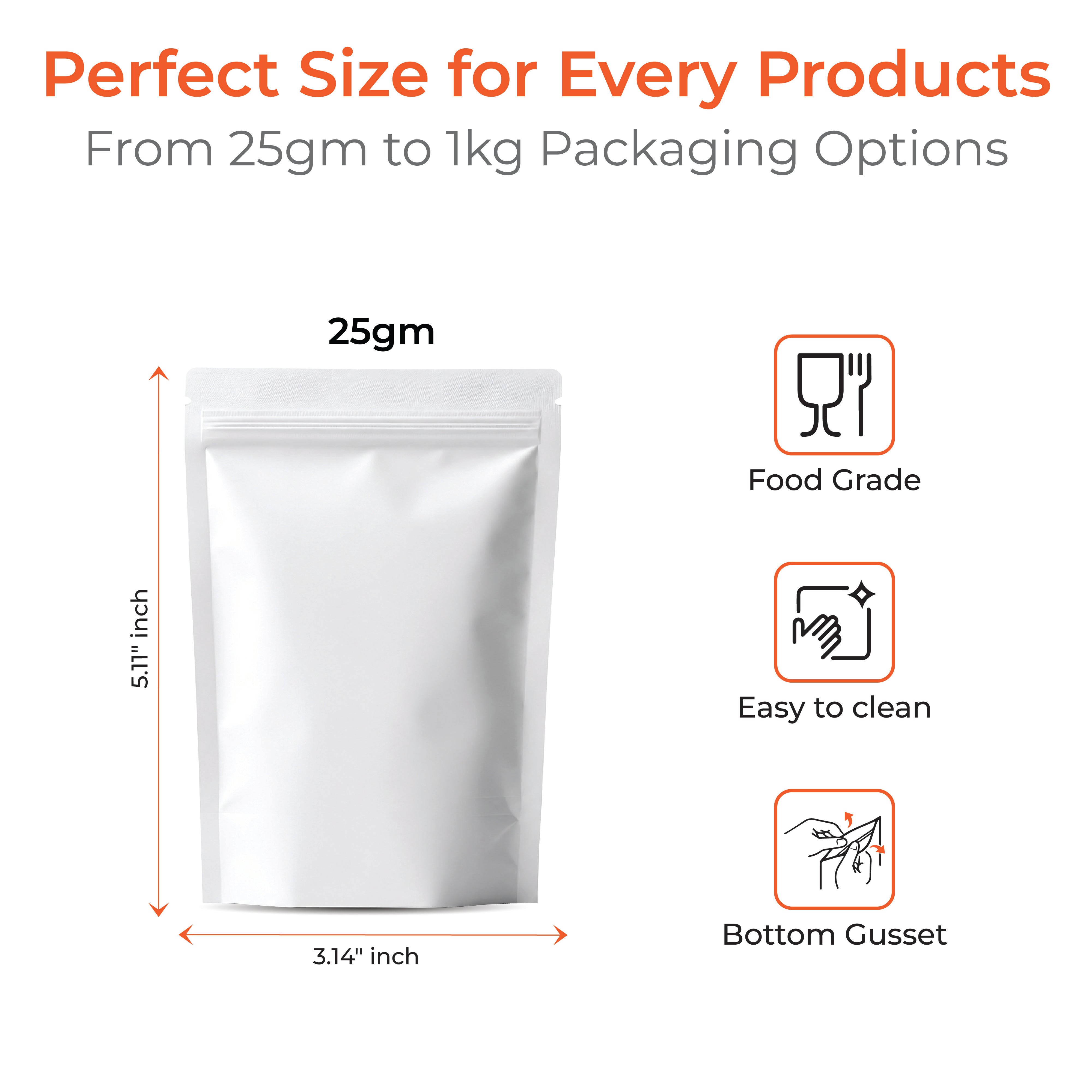 Matt Stand Up Zipper Pouch