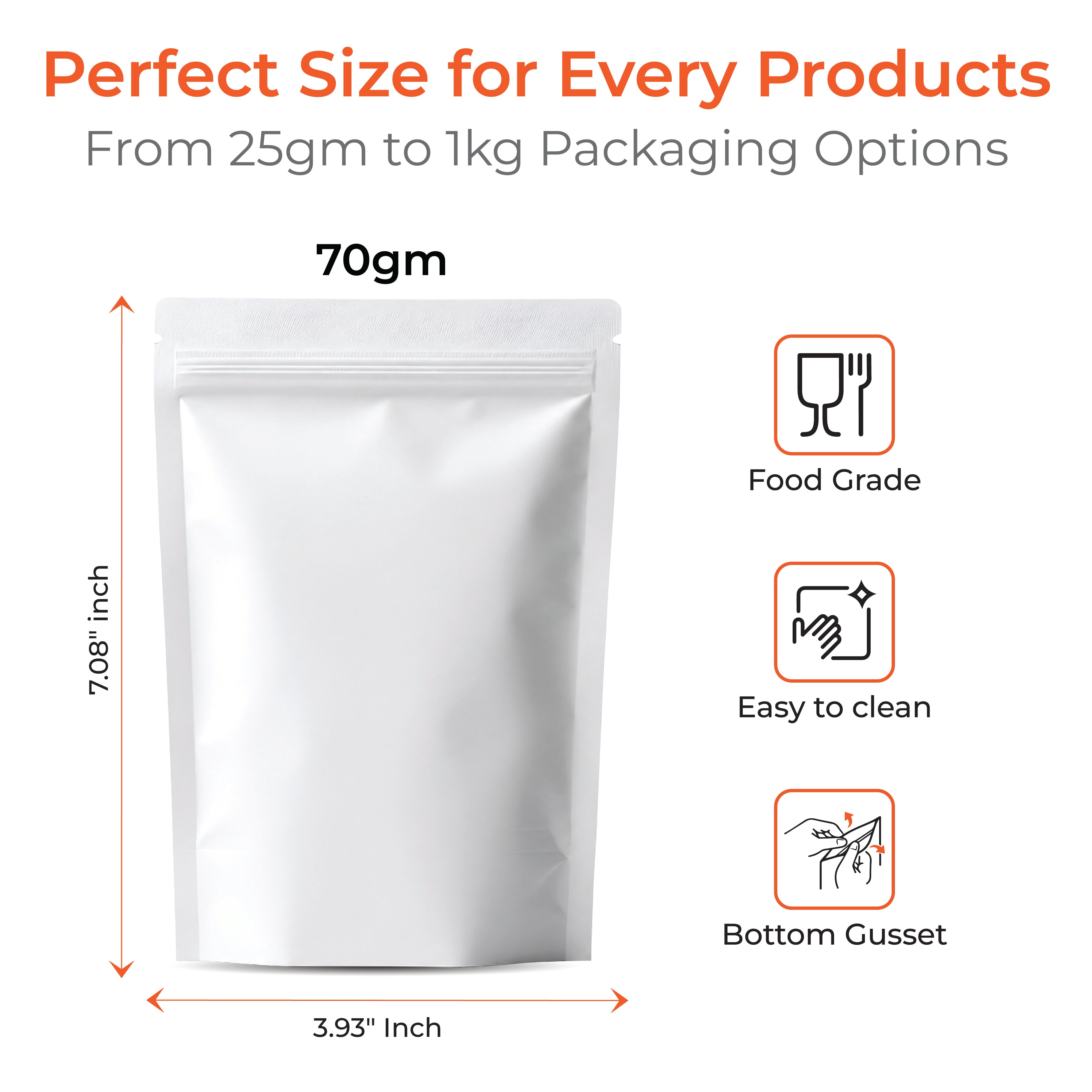 Matt Stand Up Zipper Pouch