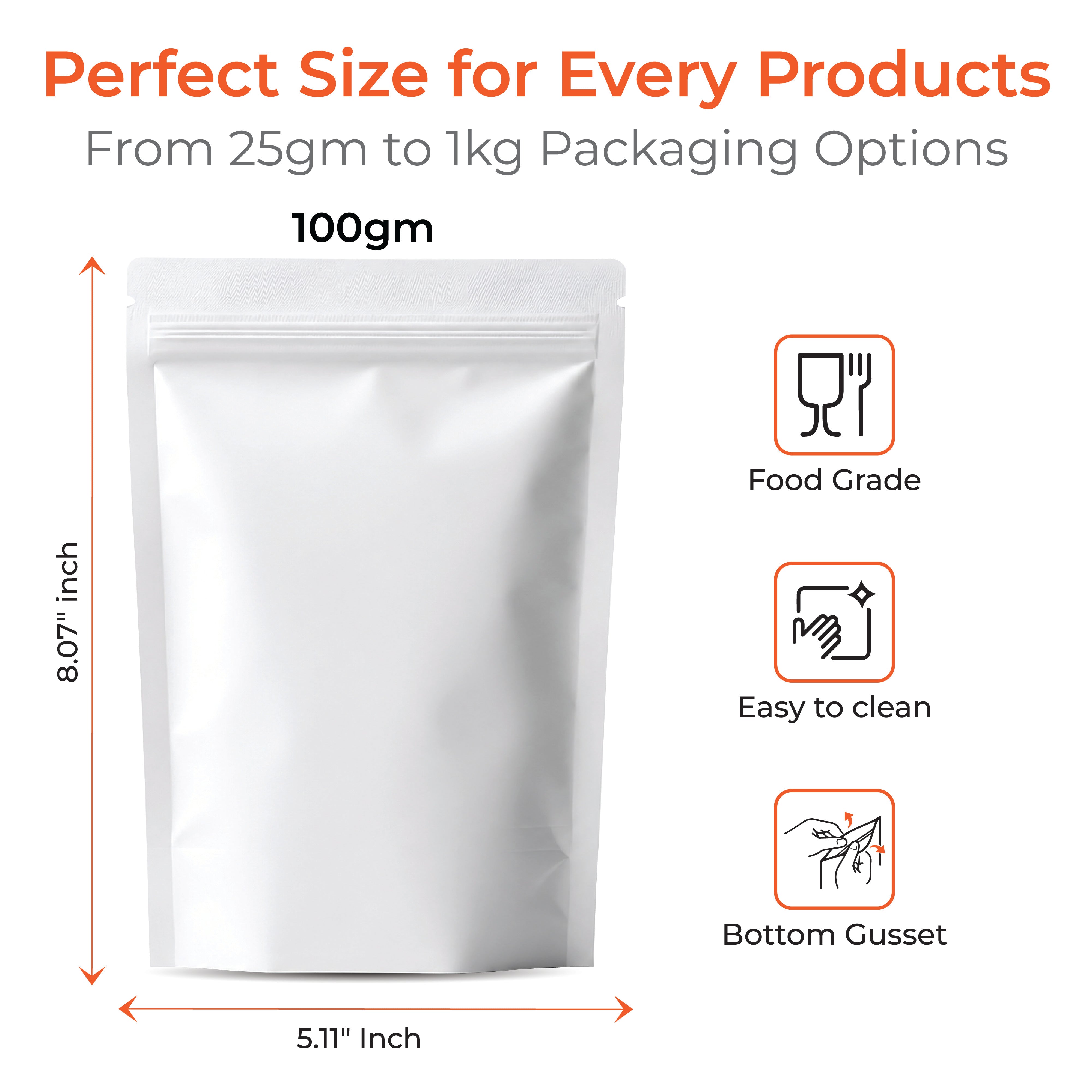 Matt Stand Up Zipper Pouch
