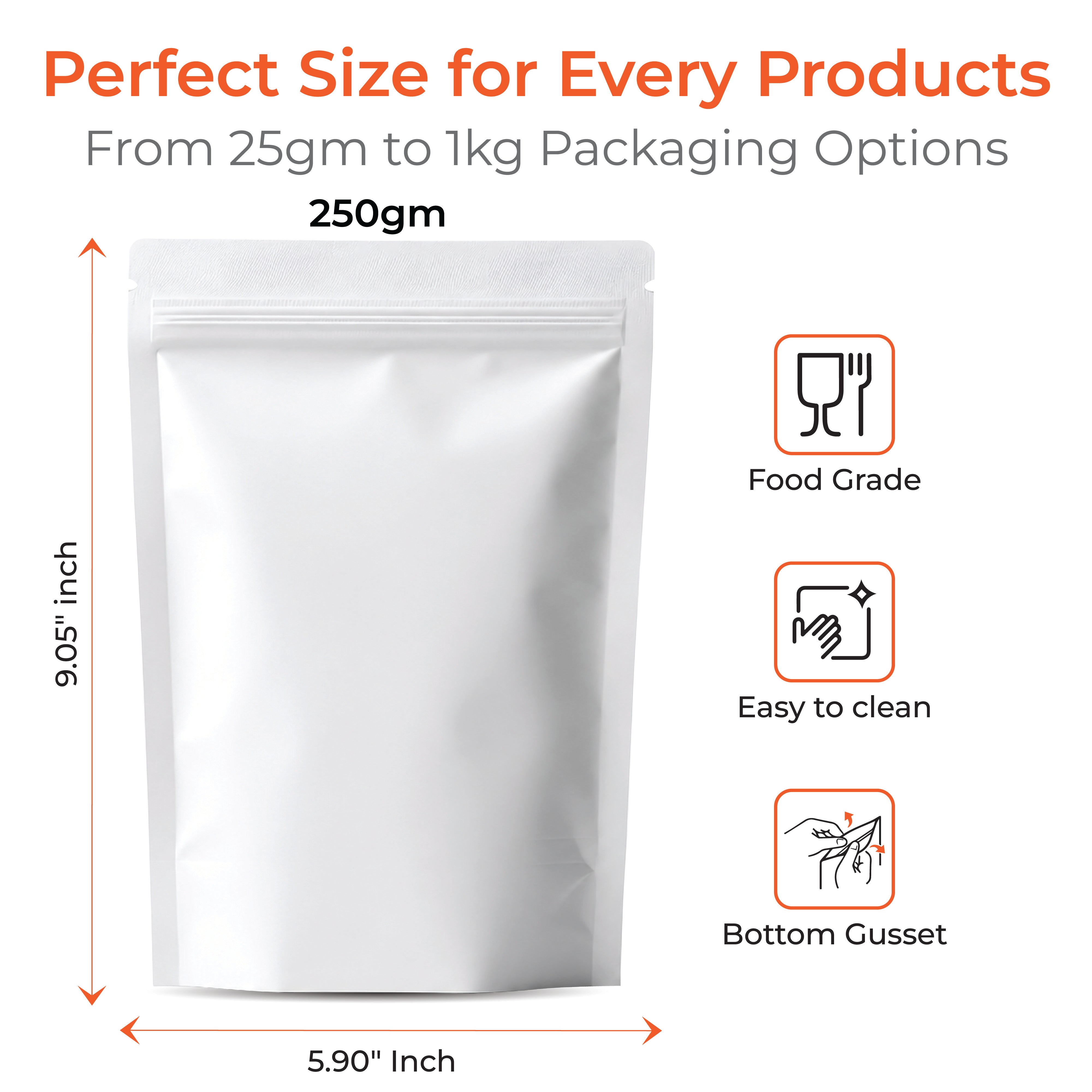Matt Stand Up Zipper Pouch