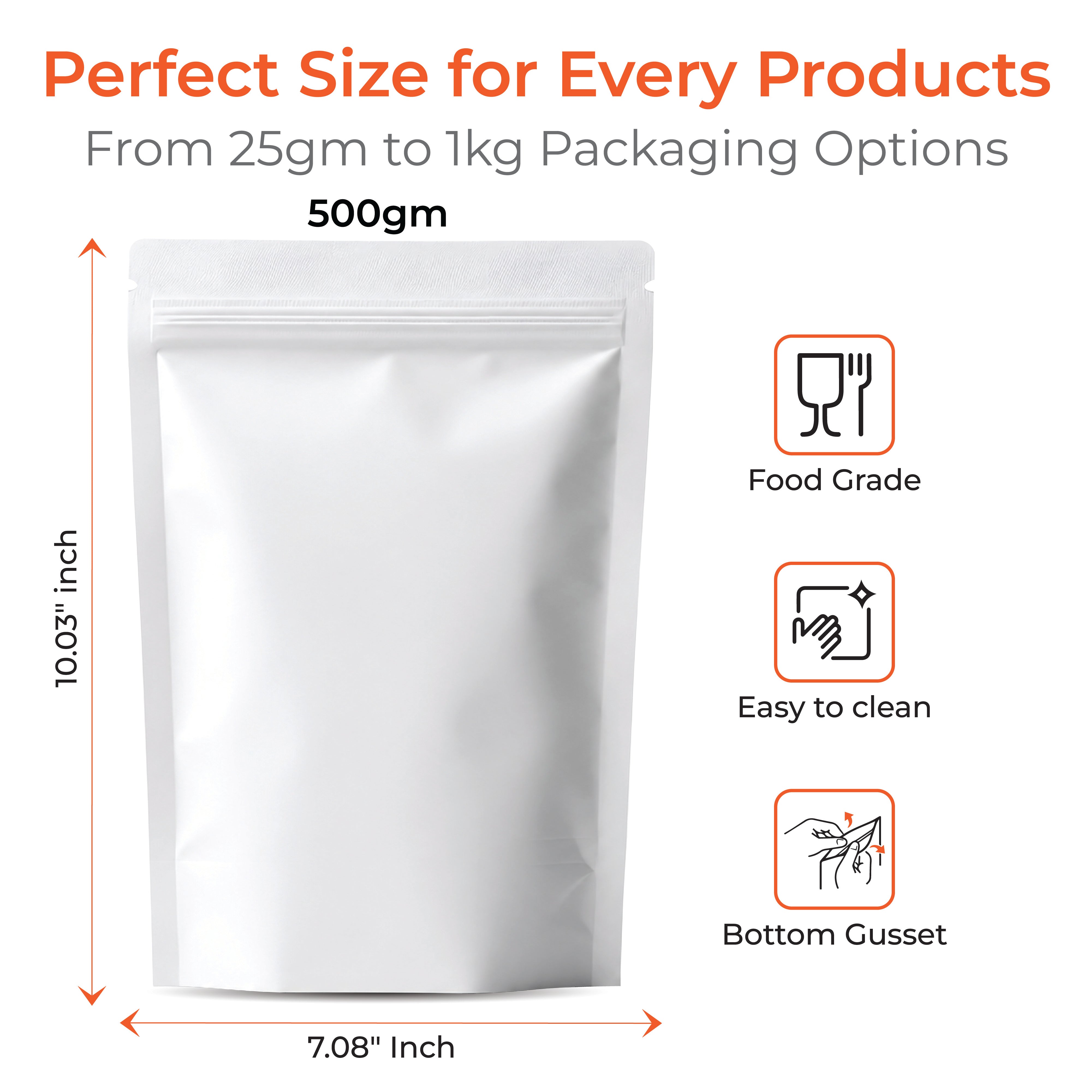 Matt Stand Up Zipper Pouch