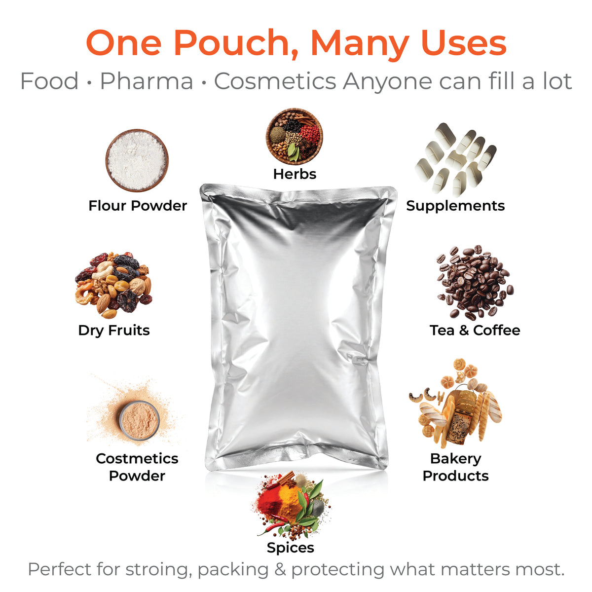 Metallic Foil Bag for Food and Packaging Use