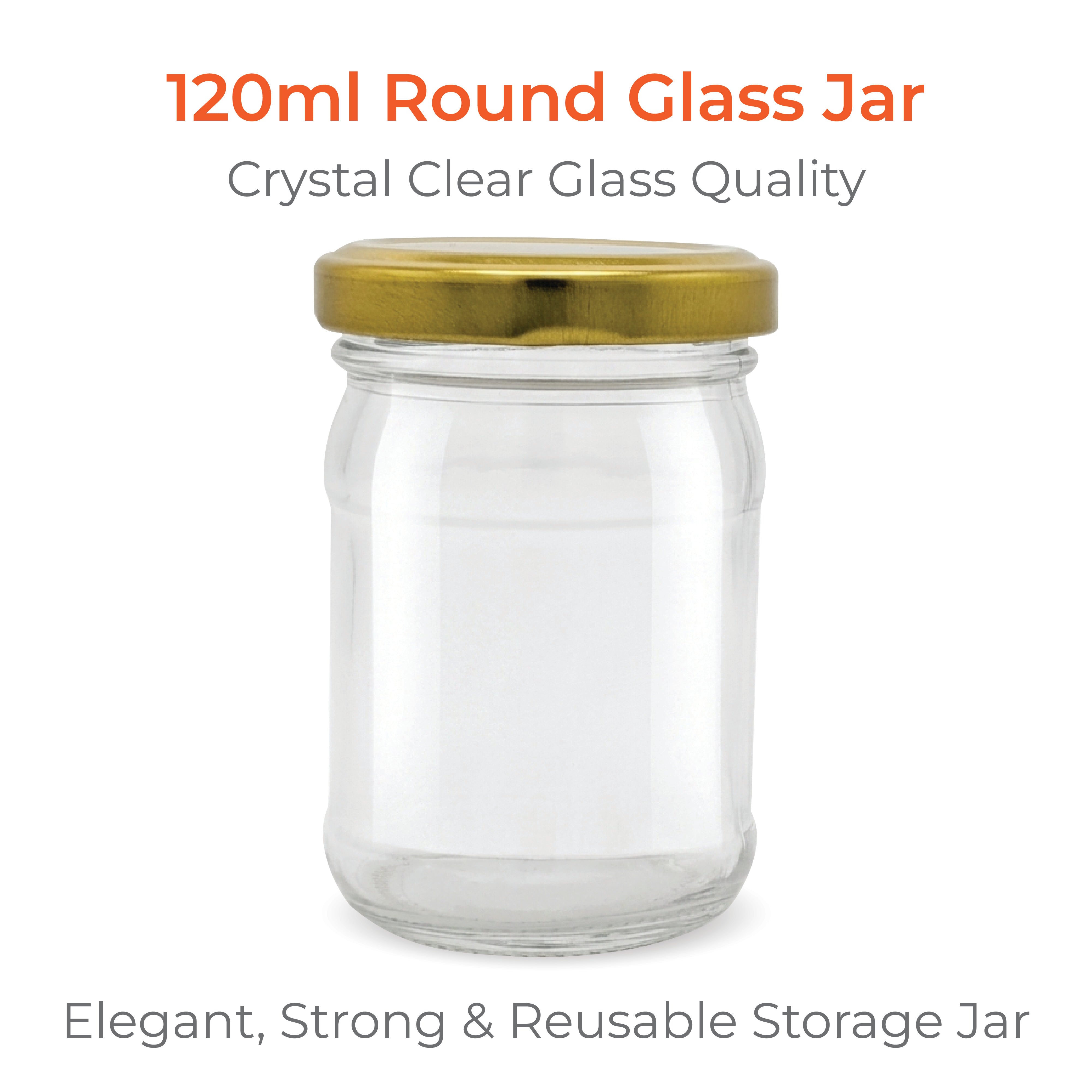 120ml Round Glass Jar with Golden Cap