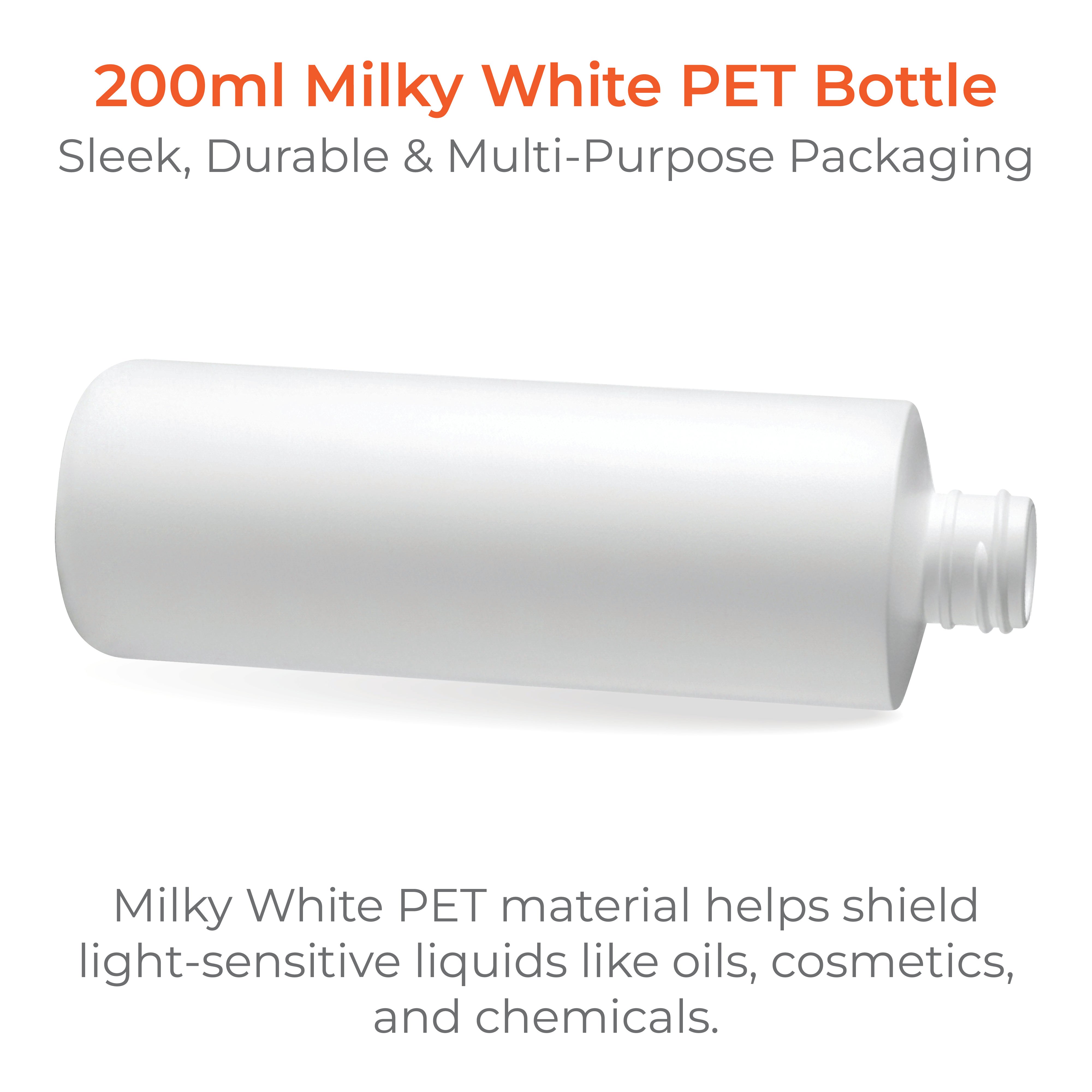 Premium 200ml Milky White Round PET Bottle for Personal Care Products