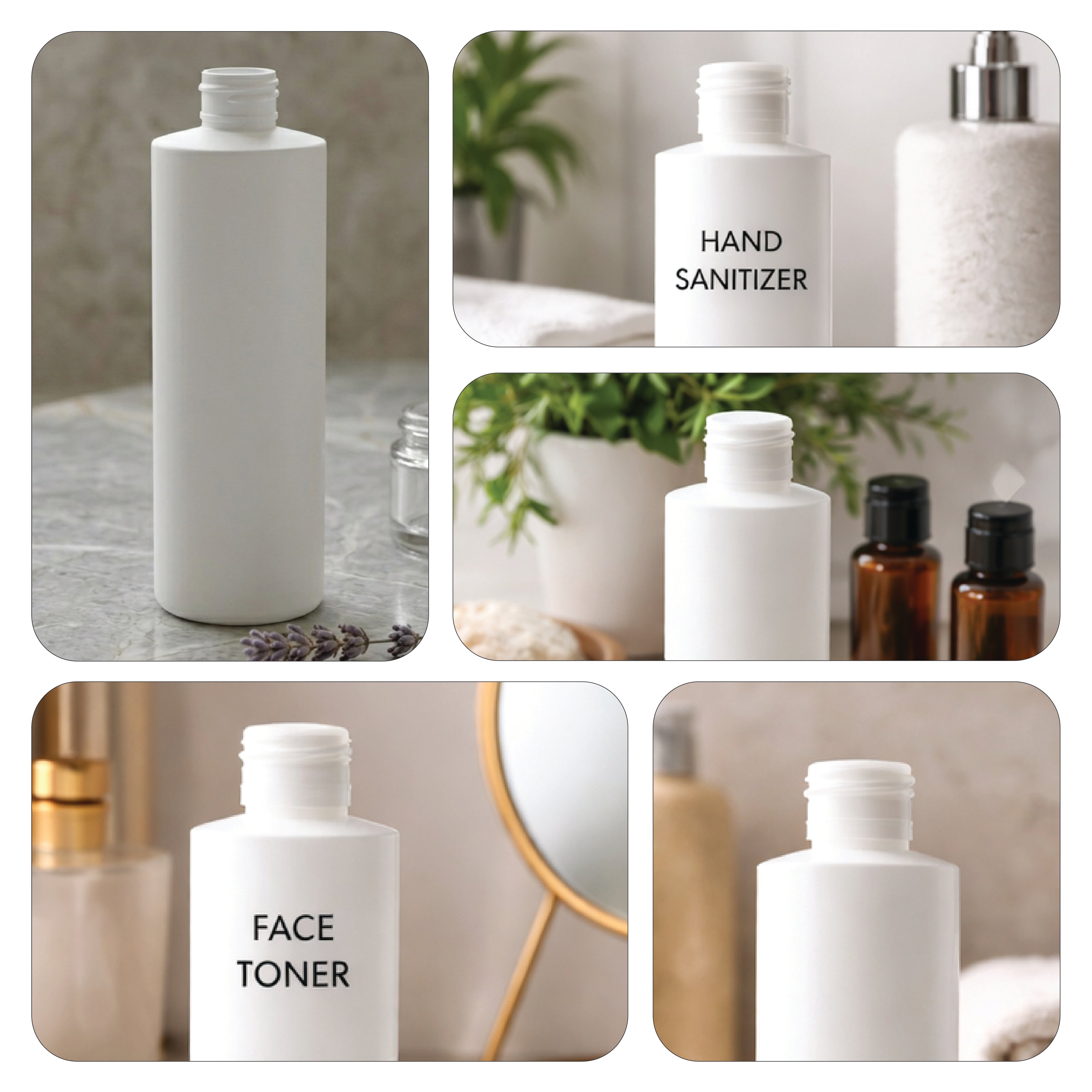 200ml Empty Milky White PET Plastic Bottle for Shampoo, Lotion & Serum Packaging