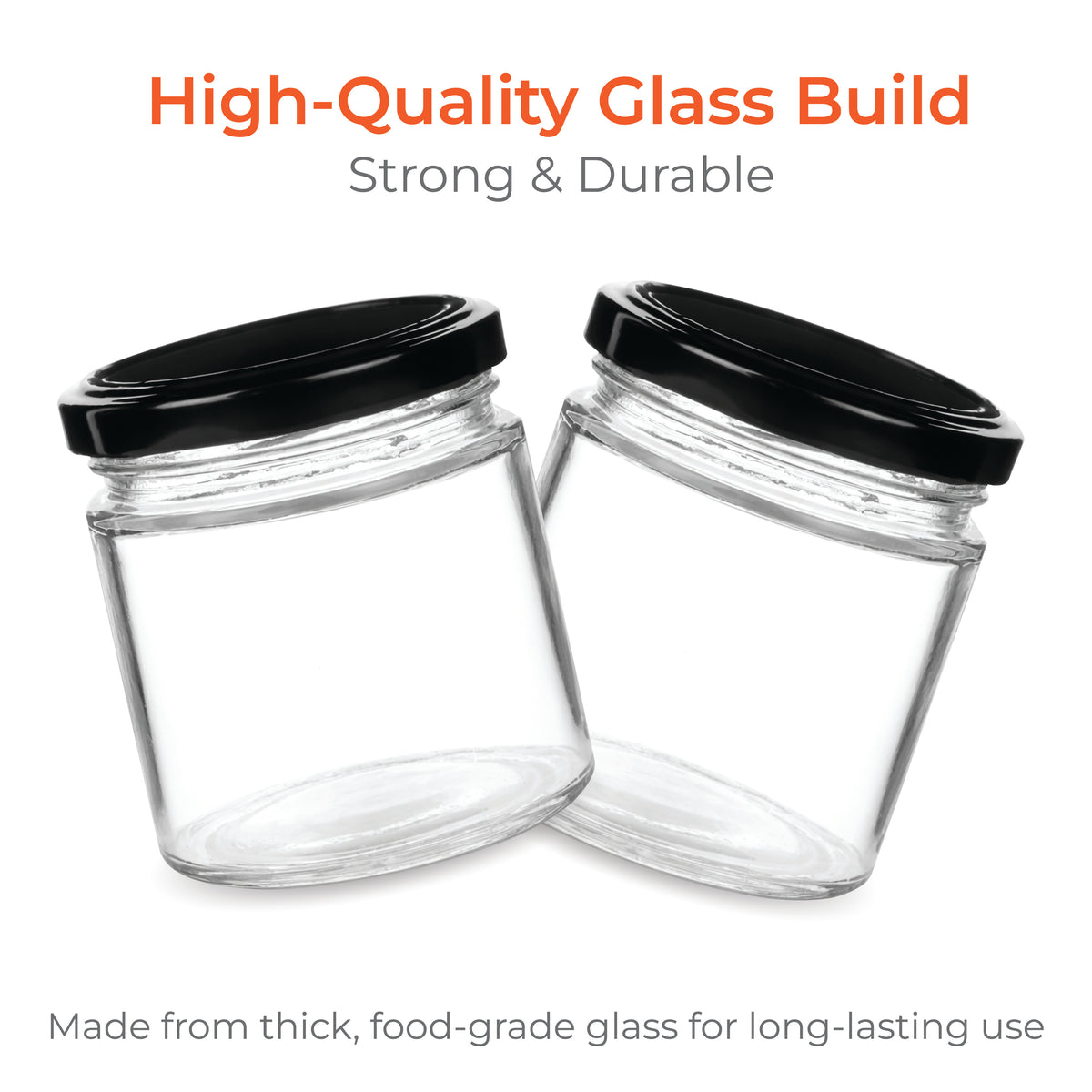 200ml Salsa Glass Jar with 63mm Lug Cap for Pickles, Sauces, Jam & Food Packaging