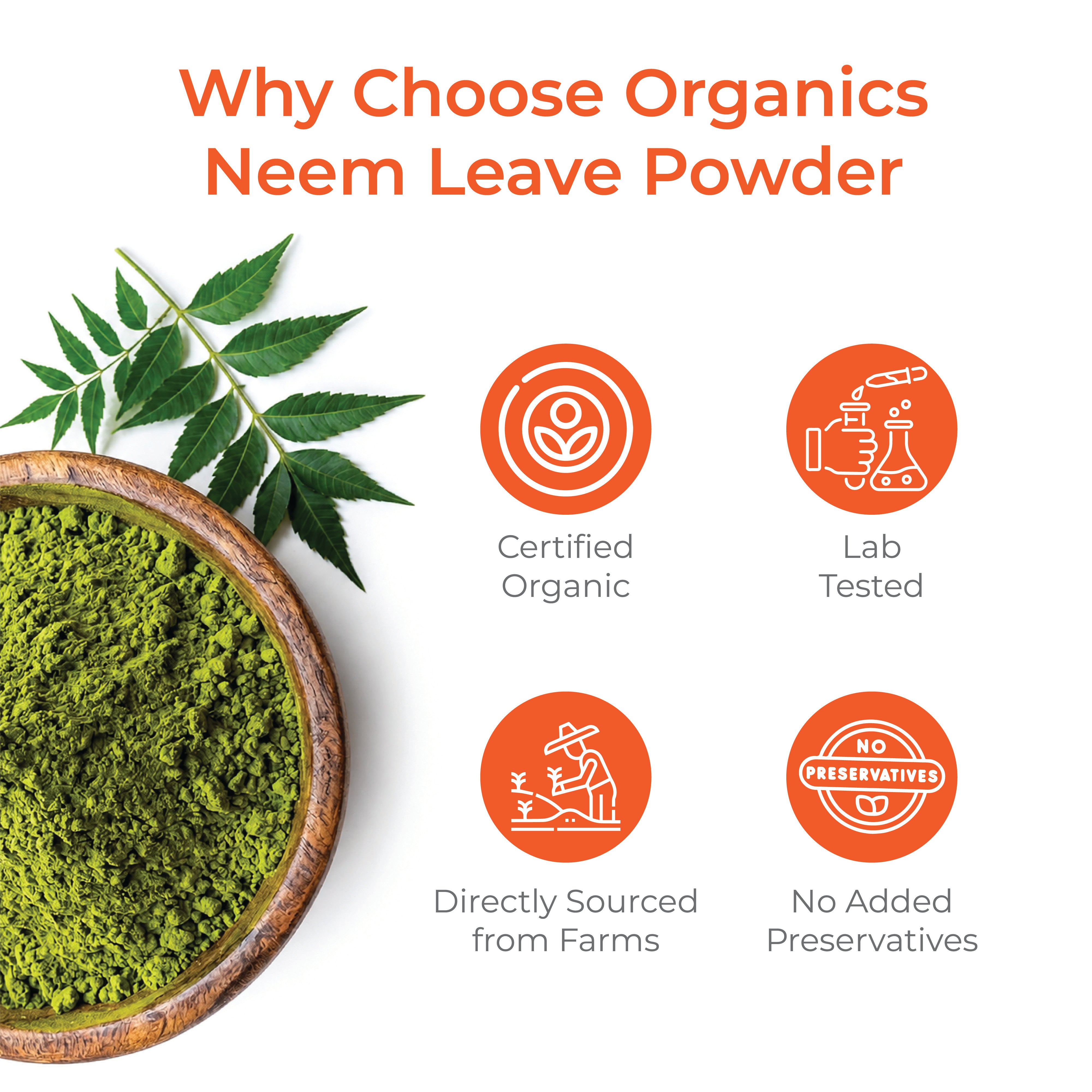 Neem Leaves Powder for Skin Health Hair Care