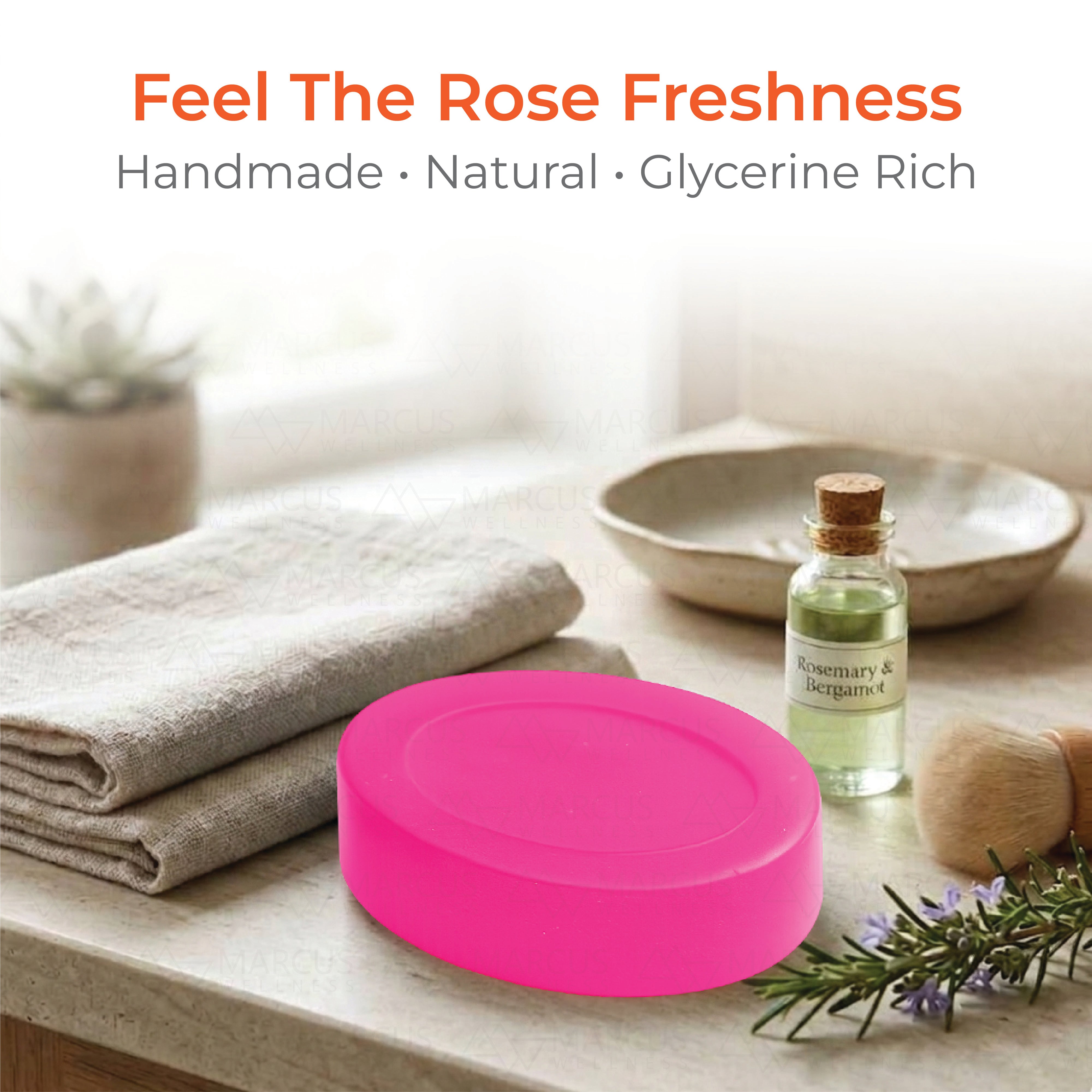 Rose Handmade Natural Glycerine Soap 100gm