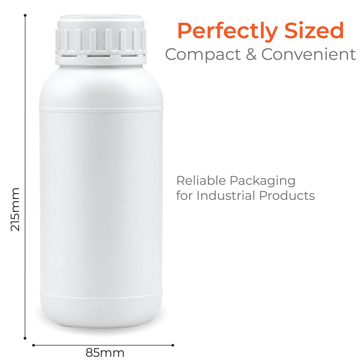 HDPE Empty Bottle With Cap, Inner Plug, and Induction Seal