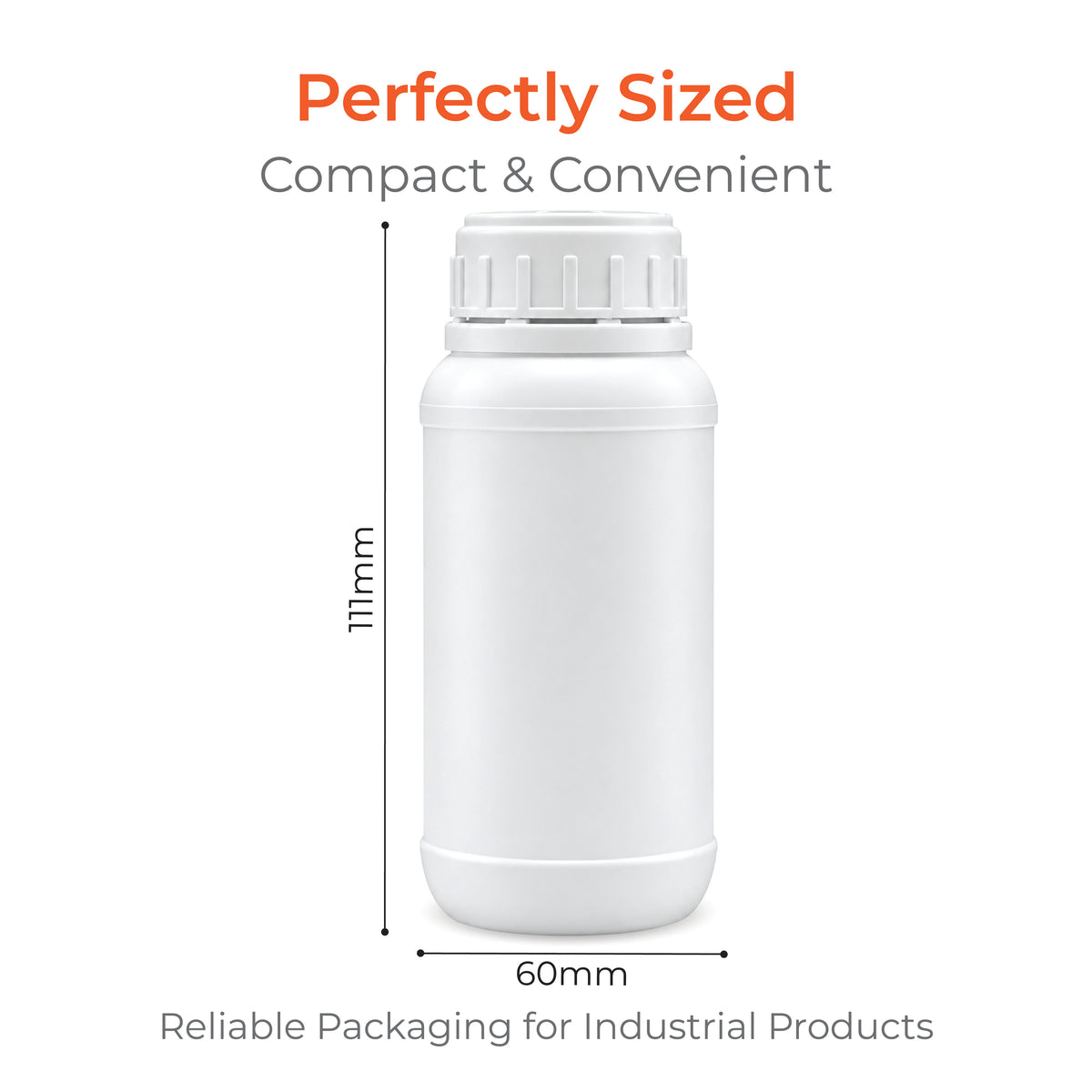 HDPE Empty Bottle With Cap, Inner Plug, and Induction Seal