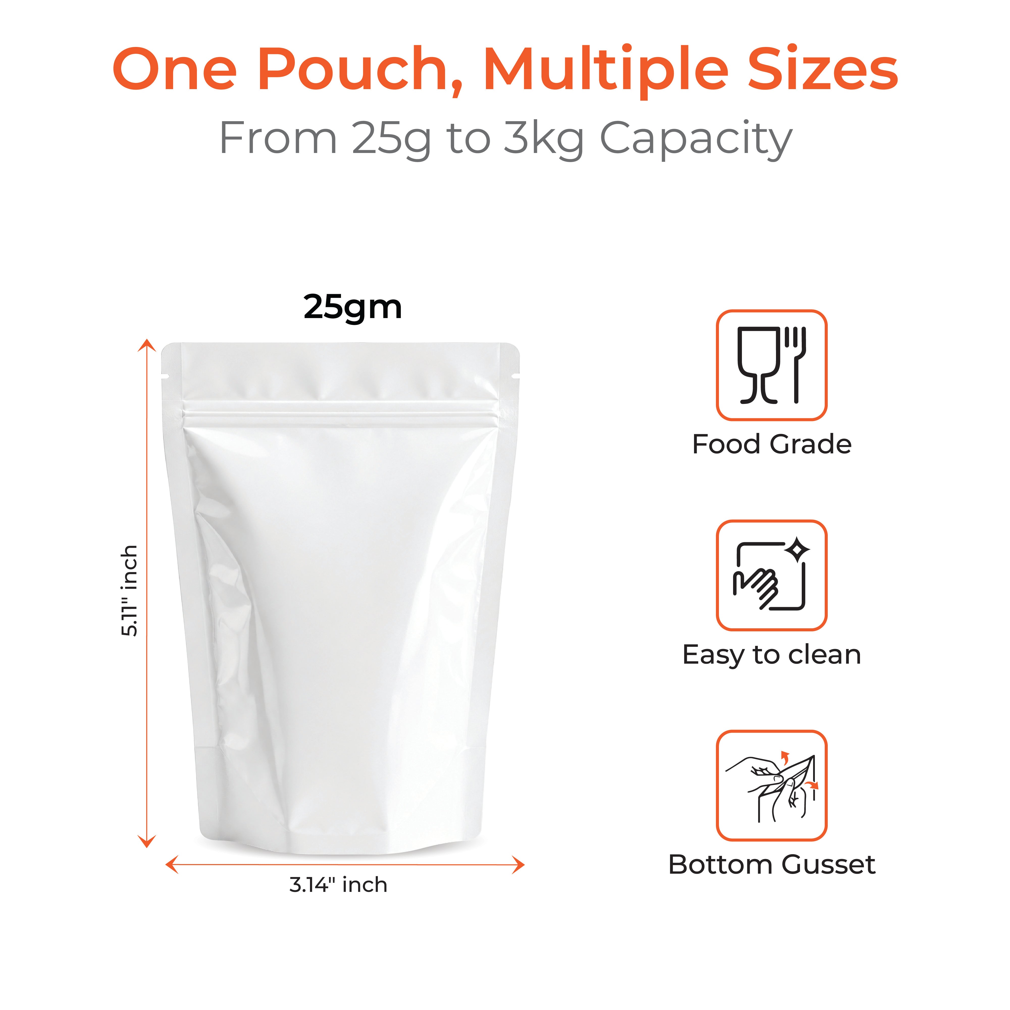 Shiny Stand Up Zipper Pouch