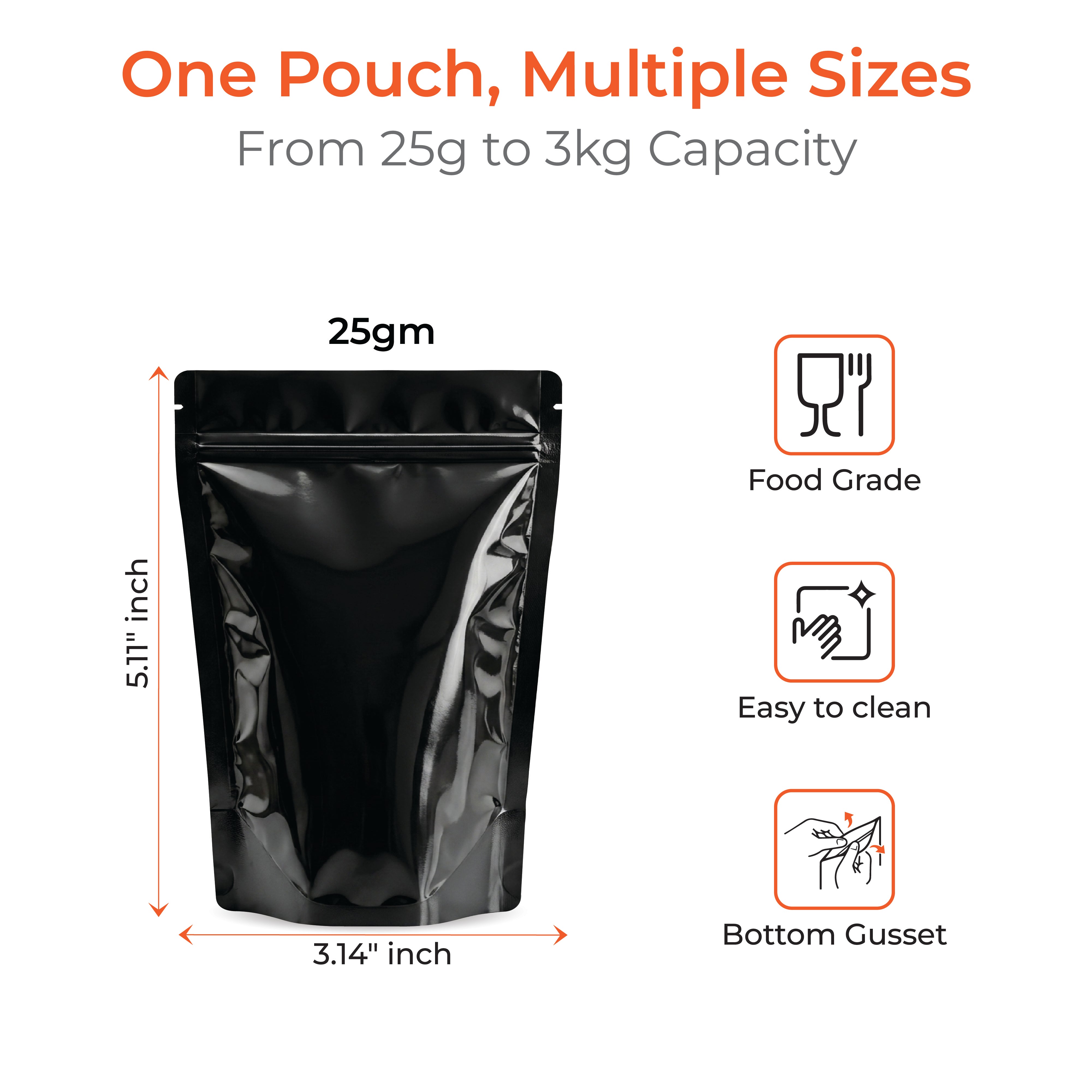 Shiny Stand Up Zipper Pouch