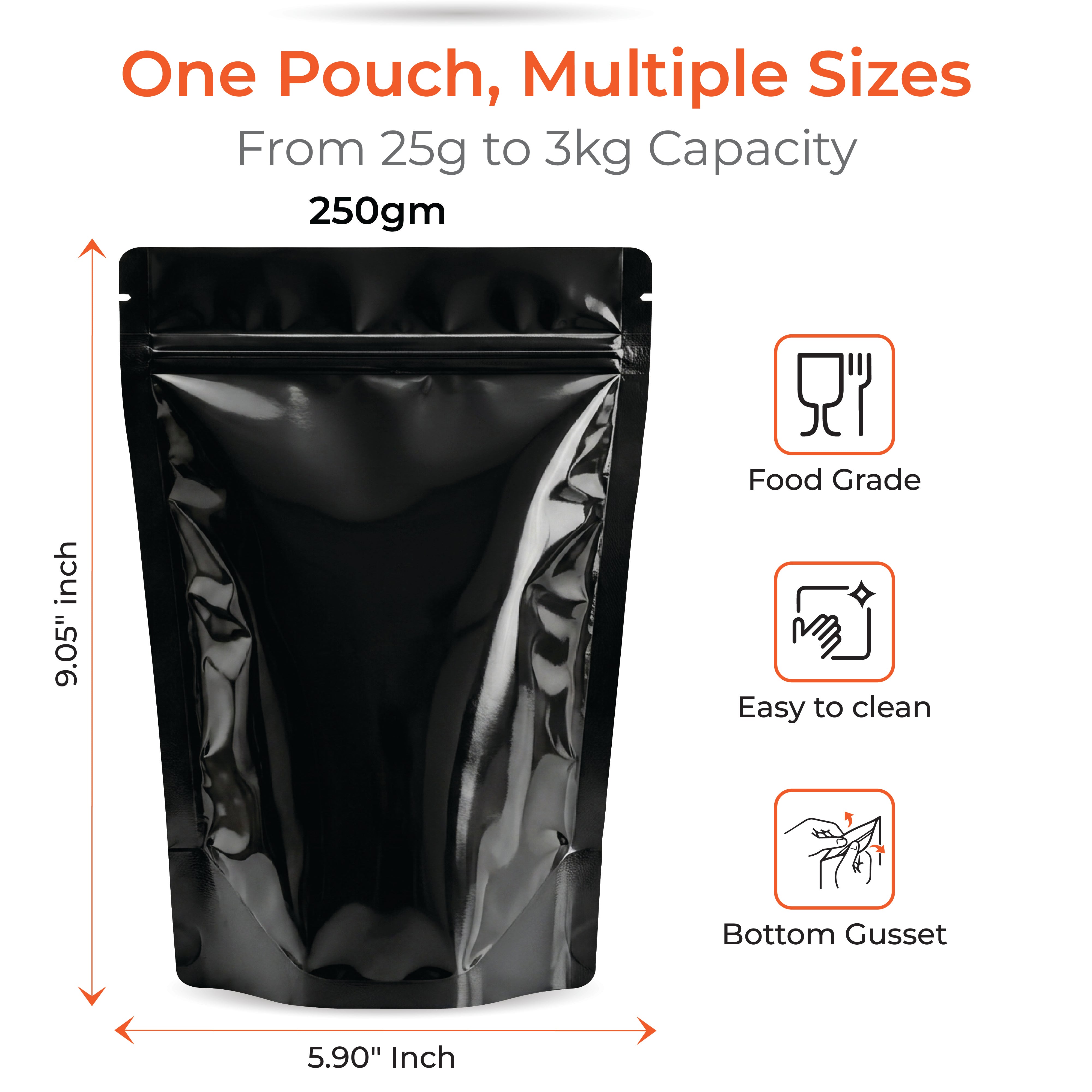 Shiny Stand Up Zipper Pouch