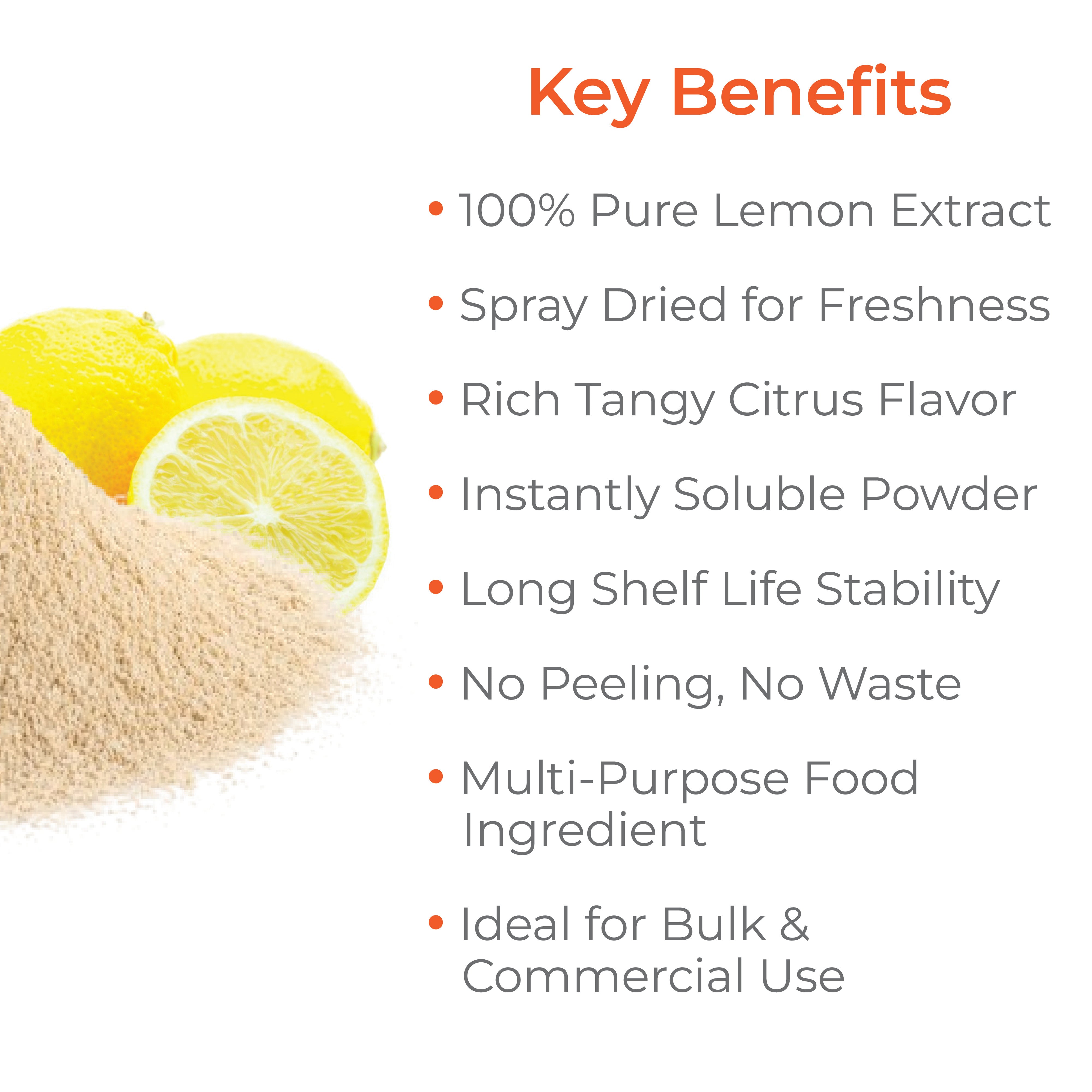 Spray Dried Lemon Powder for Food and Beverage Use