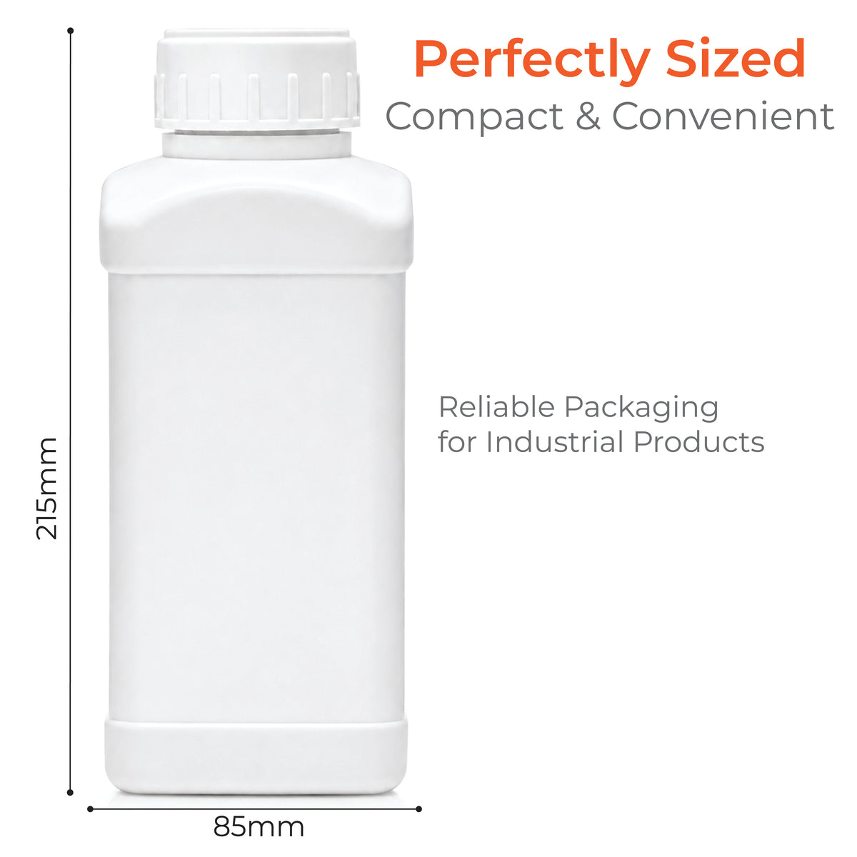 HDPE Empty Bottle With Cap, Inner Plug, and Induction Seal
