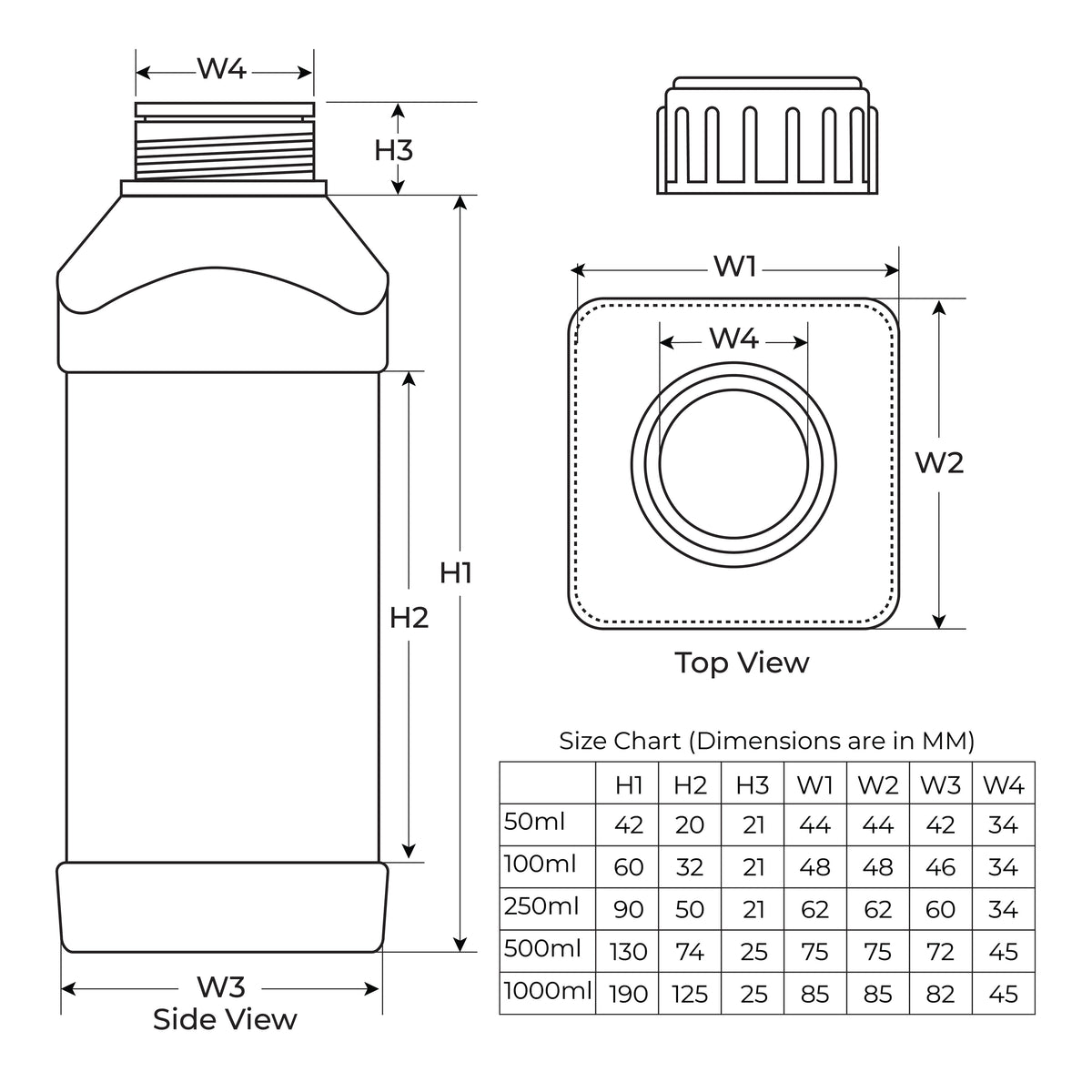 HDPE Empty Bottle With Cap, Inner Plug, and Induction Seal