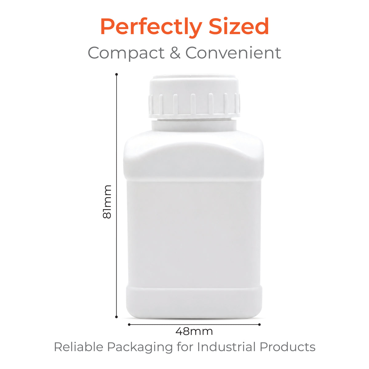 HDPE Empty Bottle With Cap, Inner Plug, and Induction Seal
