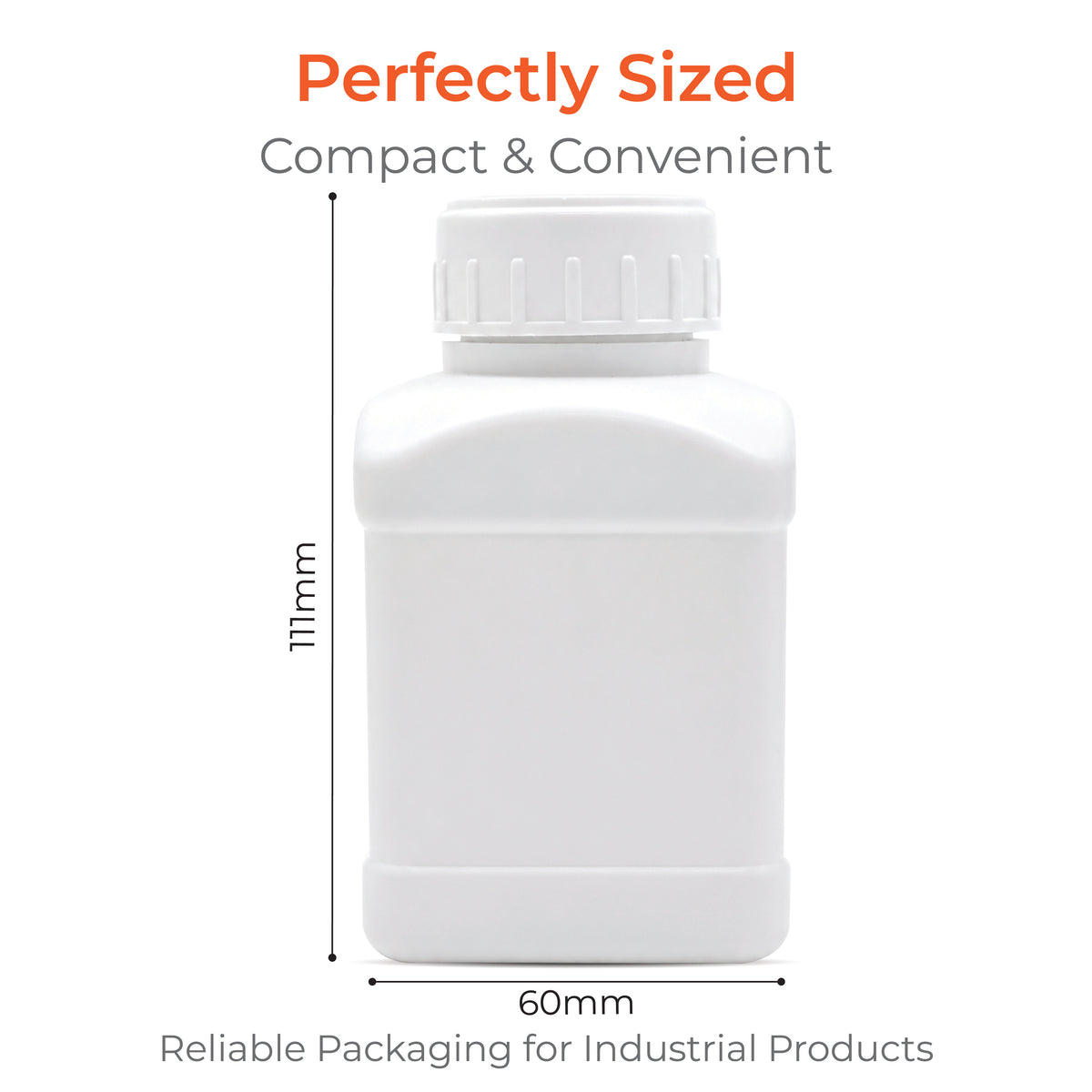 HDPE Empty Bottle With Cap, Inner Plug, and Induction Seal