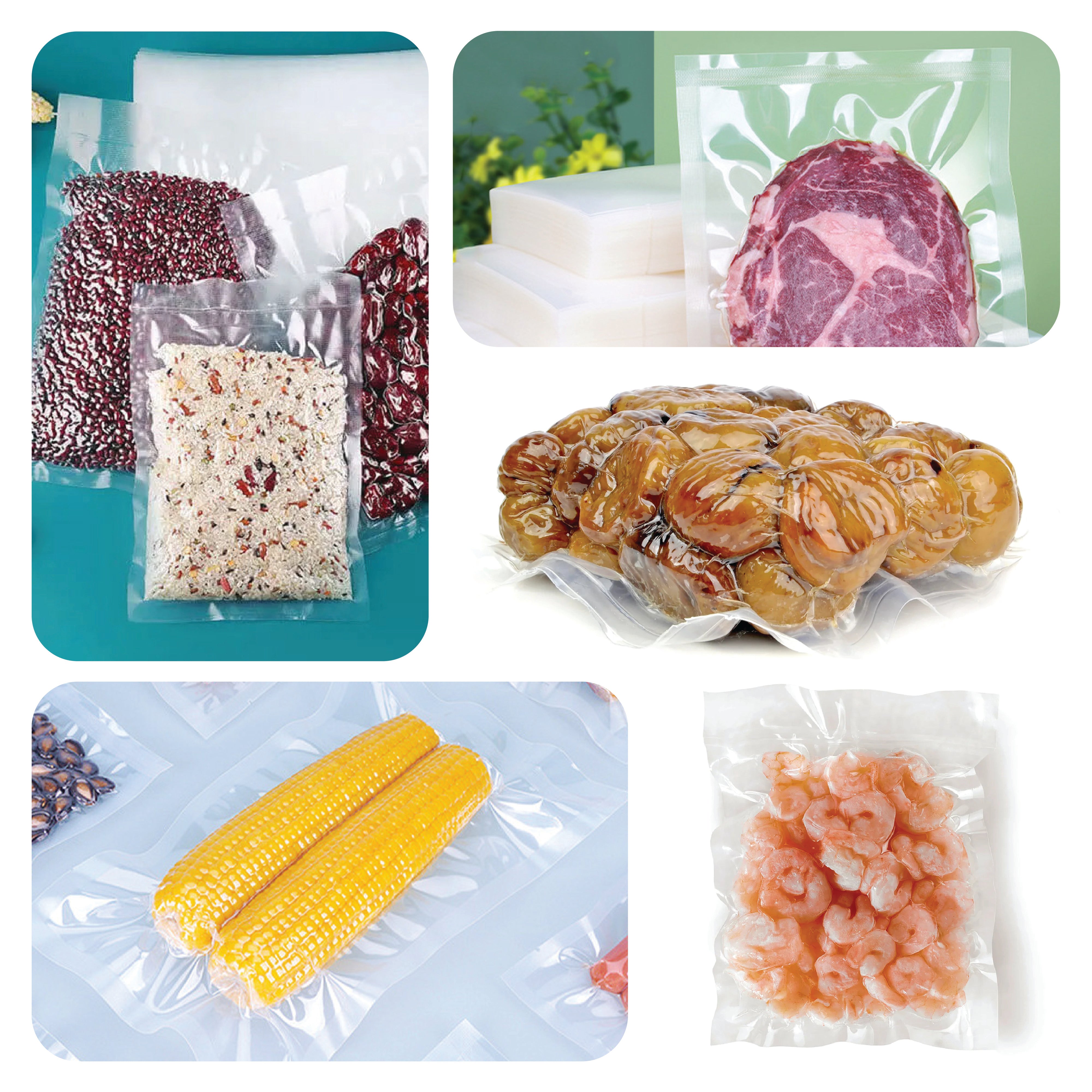 Vacuum Three Side Seal Transparent Pouch