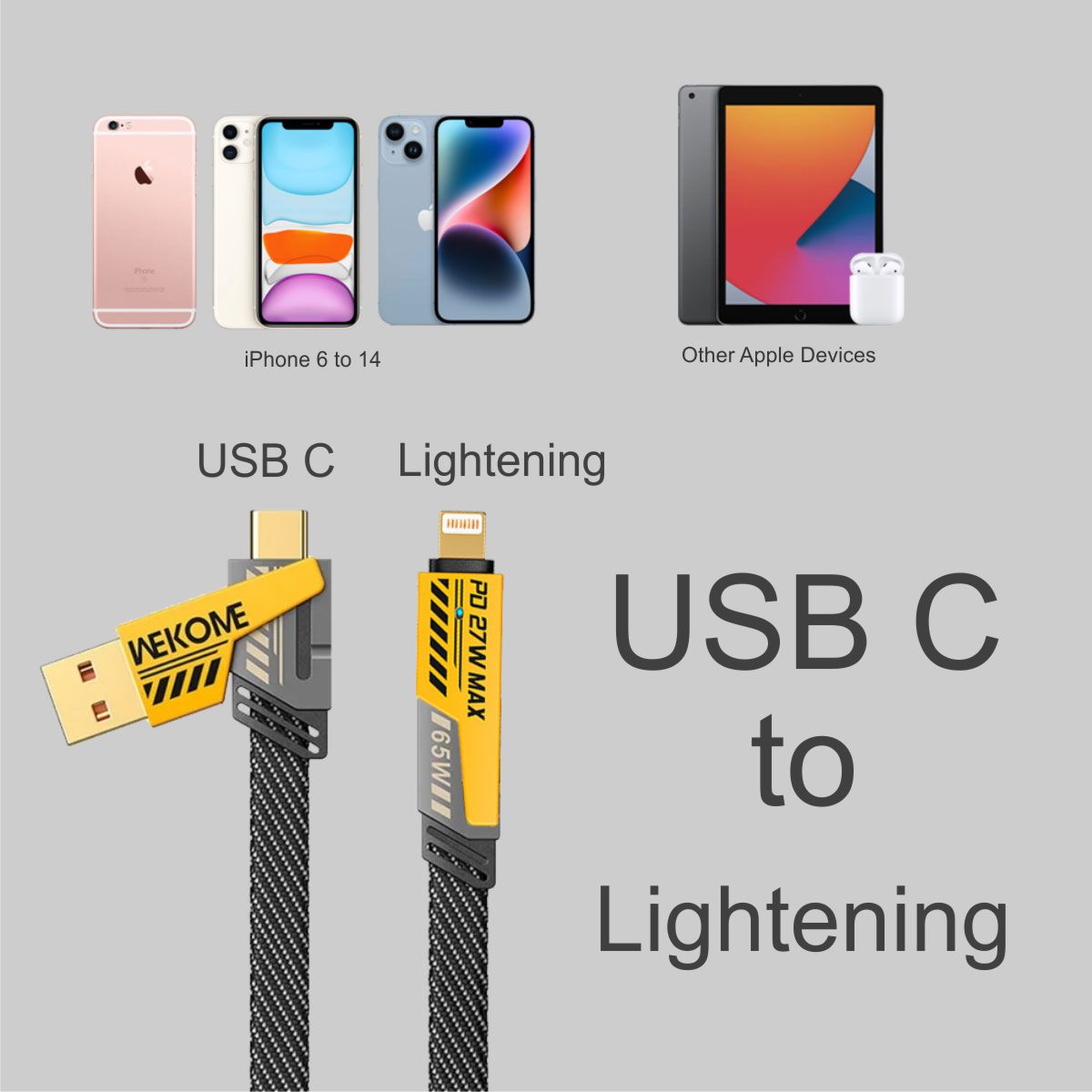 WEKOME WDC-25 Mecha Series 1.2m 4 in 1 Data Cable