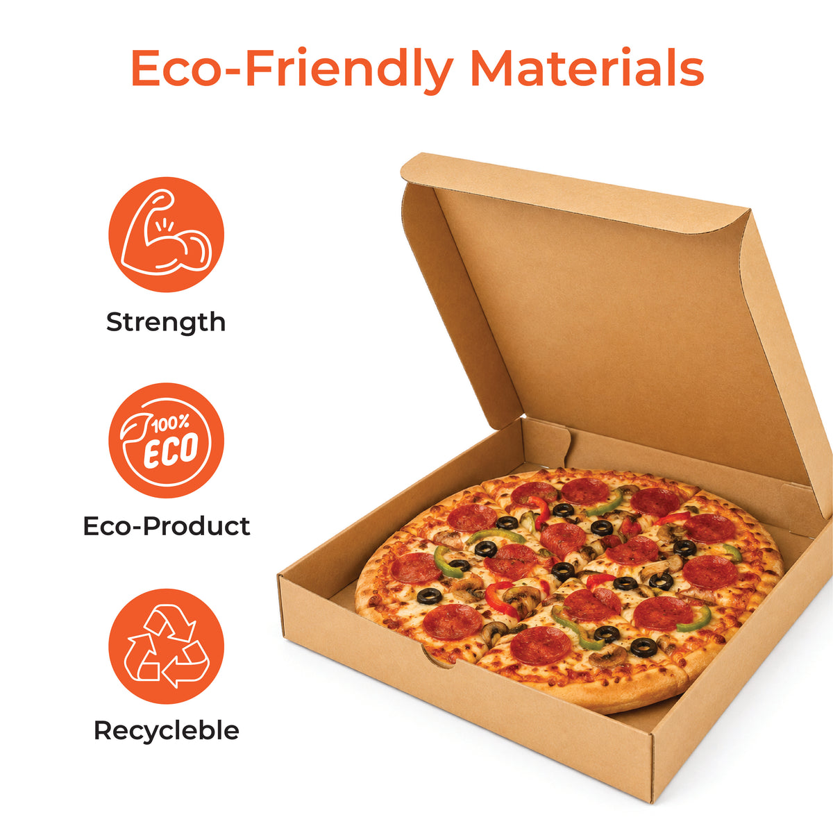 Z32 Auto Fold Corrugated Pizza Box (310 x 310 x 50mm)