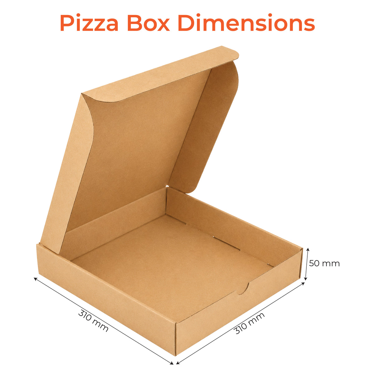 Z32 Auto Fold Corrugated Pizza Box (310 x 310 x 50mm)