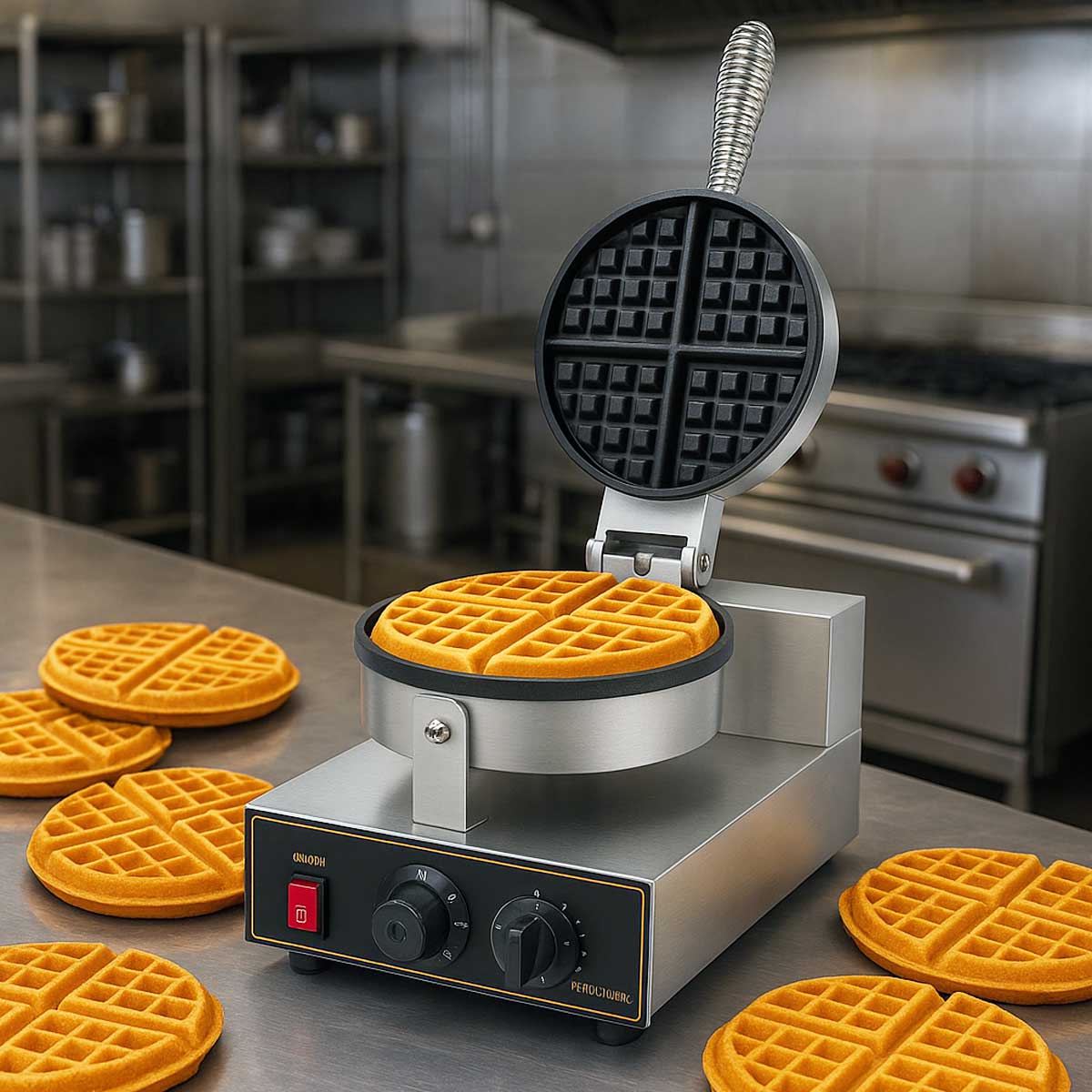 Waffle Maker Machine Commercial Round 4 slot