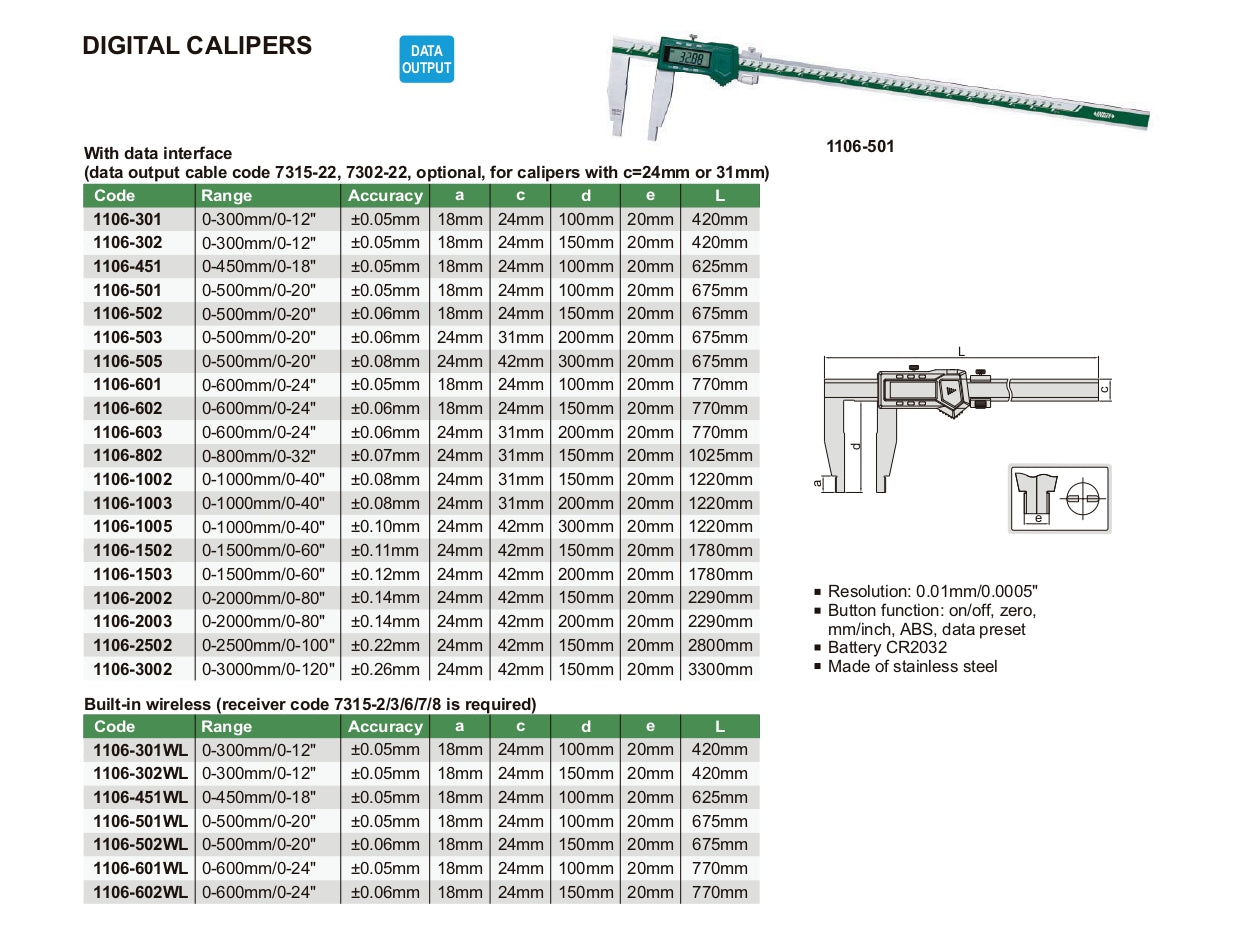 INSIZE Digital Caliper 1106
