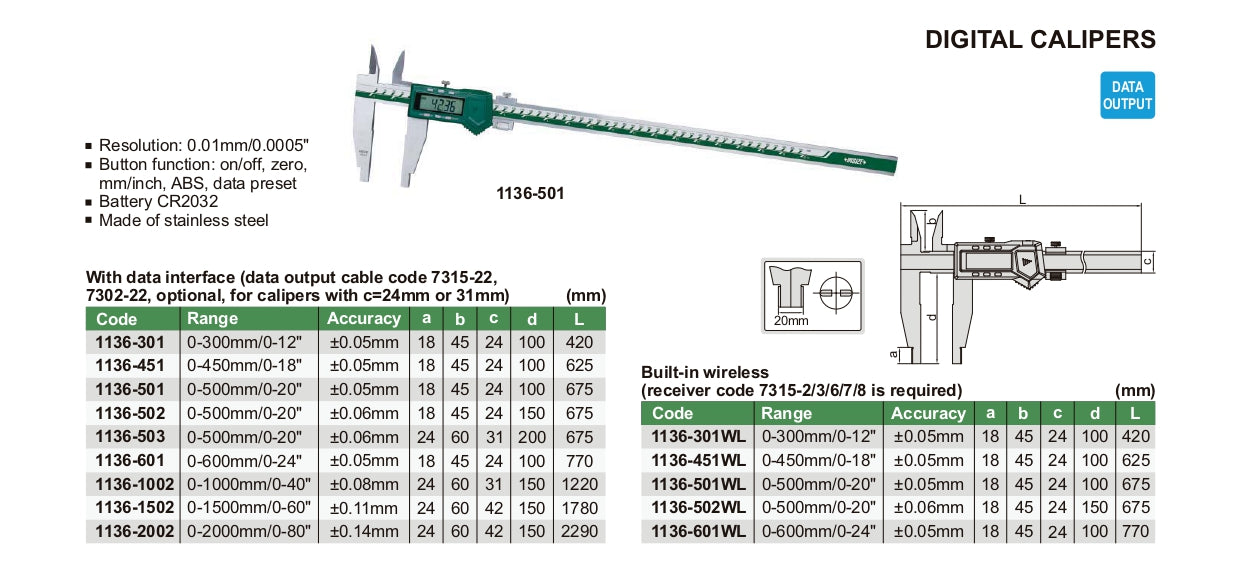 INSIZE Digital Caliper 1136