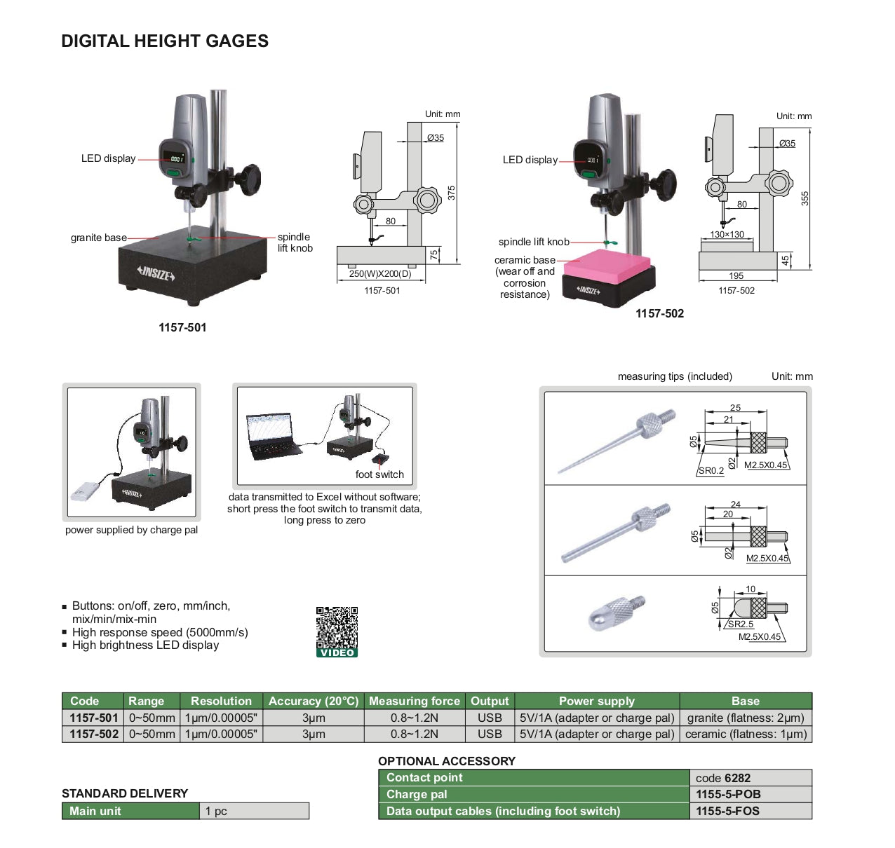 INSIZE Digital Height Gage 1157