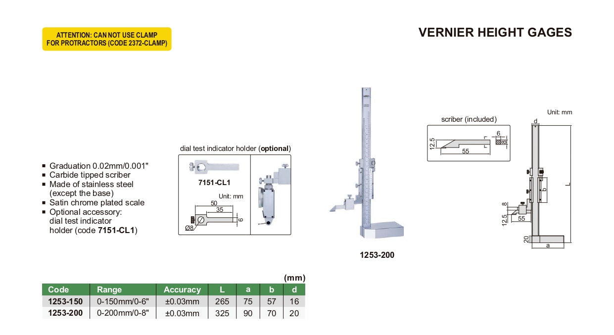 INSIZE Vernier Height Gage 1253-200