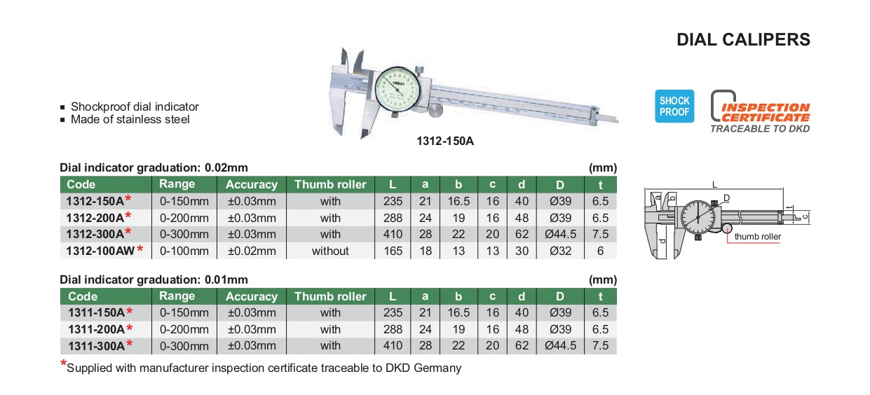 INSIZE Dial Caliper