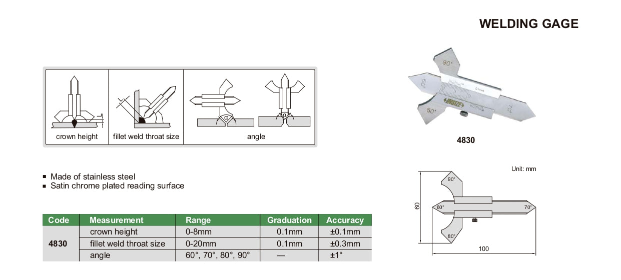 INSIZE Welding Gage 4830