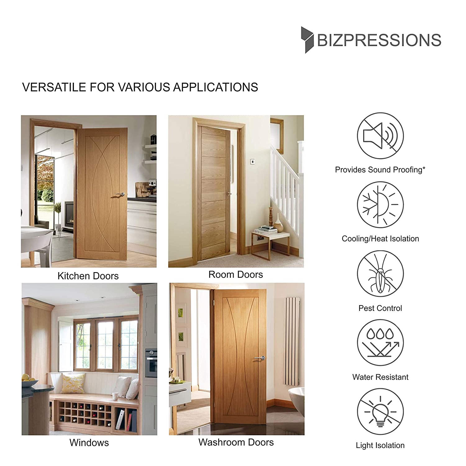 Door Seal, Twin Draught Guard / brown / Up to 42 Inch